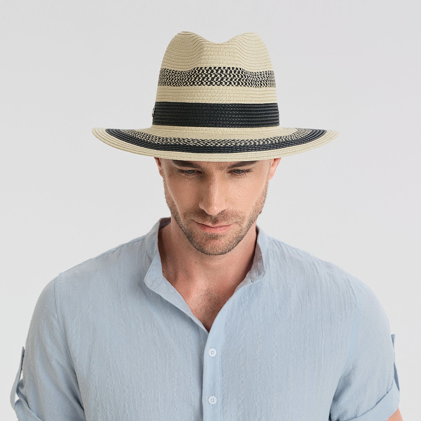 paper straw straw fedora hat