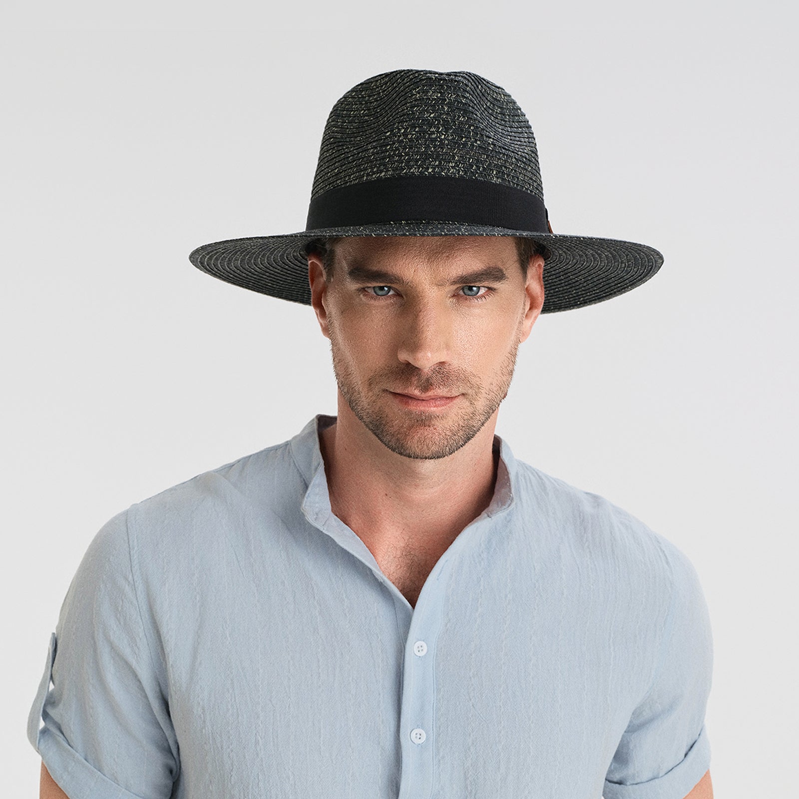 paper straw straw fedora hat