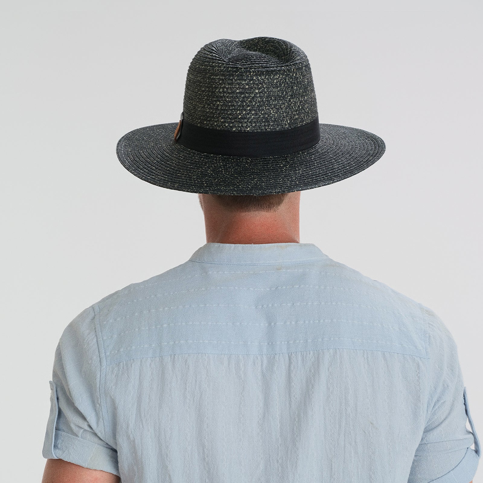 Wholesale Unisex Paper Straw Fedora Hat with  Flat Brim and UPF 50+ Sun Protection