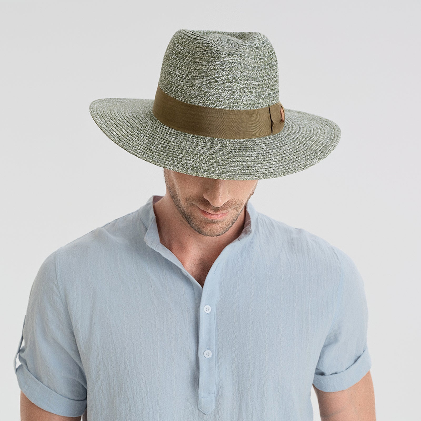 Wholesale Unisex Paper Straw Fedora Hat with  Flat Brim and UPF 50+ Sun Protection