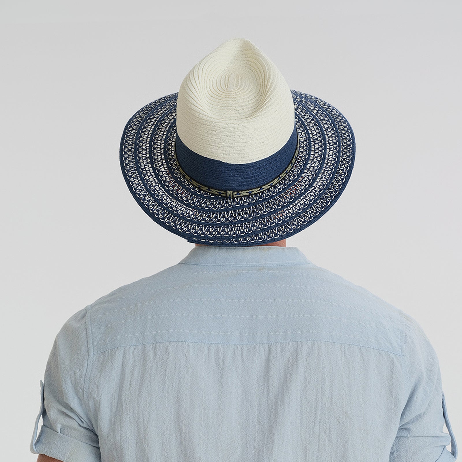 Wholesale Unisex Paper Straw Fedora Hat with Flat brim and UPF 50+ Sun Protection