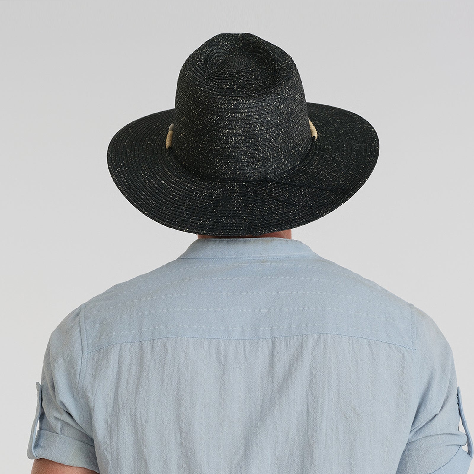 Wholesale Unisex Paper Straw Fedora Hat with  Flat Brim and UPF 50+ Sun Protection