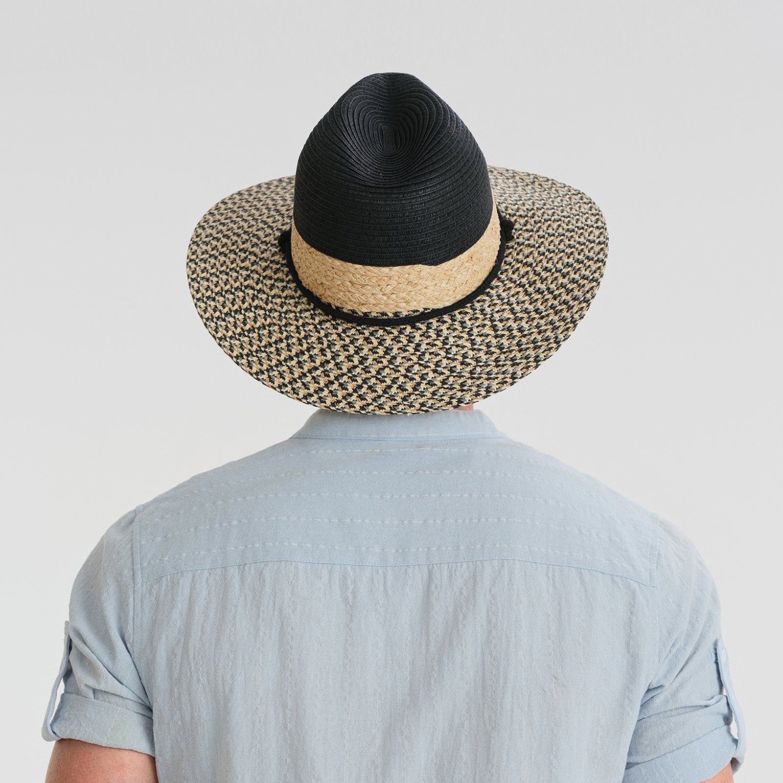 Wholesale Unisex Paper Straw Fedora Hat with  Flat Brim and UPF 50+ Sun Protection