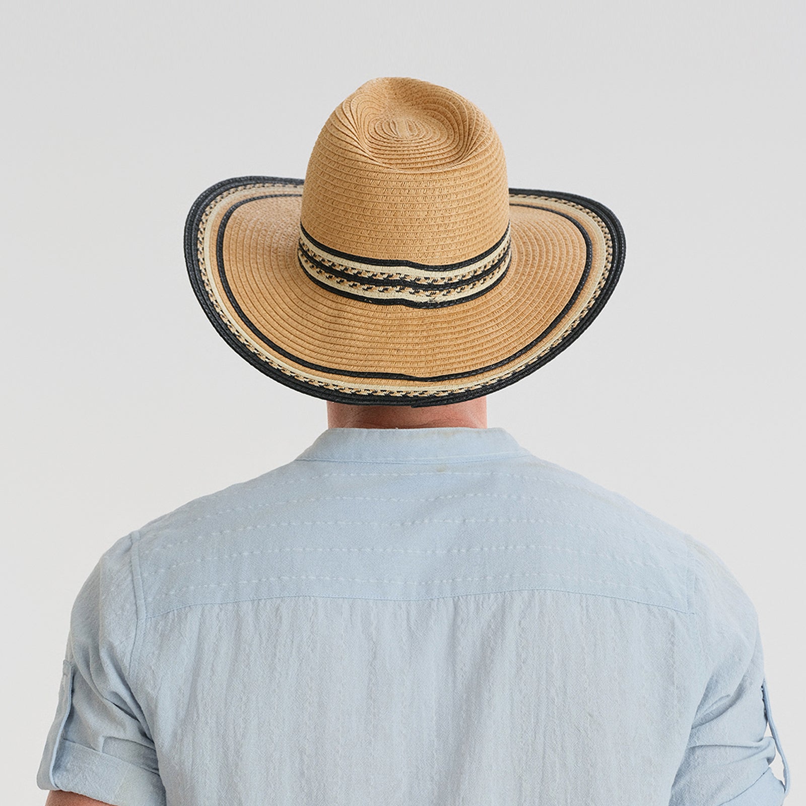 Wholesale Unisex Paper Straw Fedora Hat with  Flat Brim and UPF 50+ Sun Protection