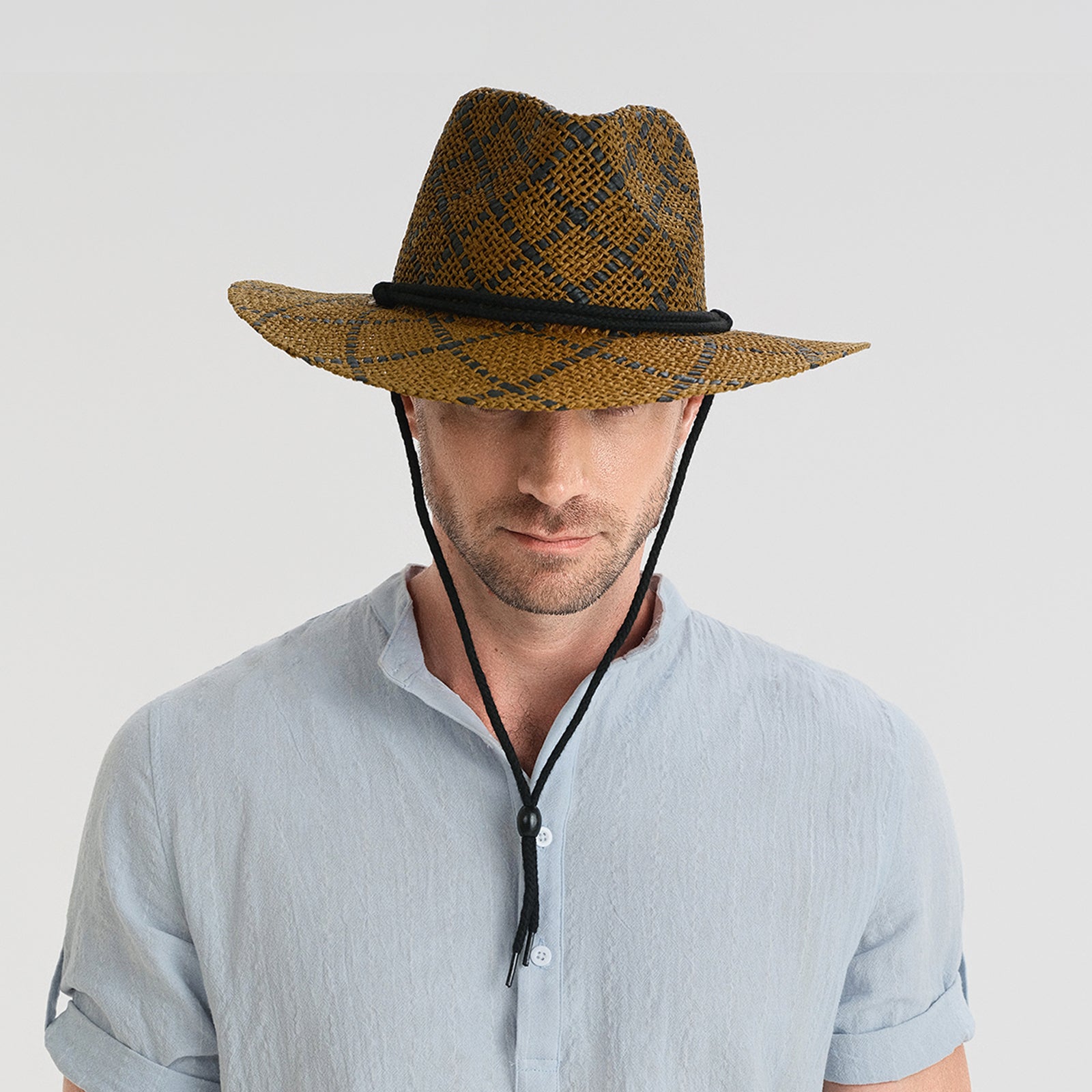 paper straw straw fedora hat