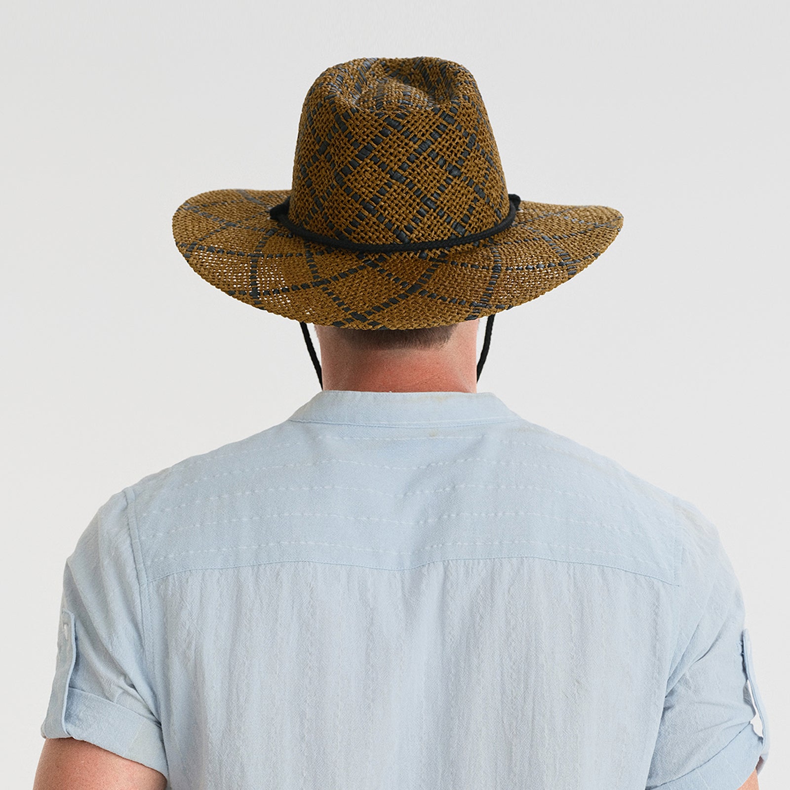 Wholesale Unisex Paper Straw Fedora Hat with  Flat Brim and UPF 50+ Sun Protection
