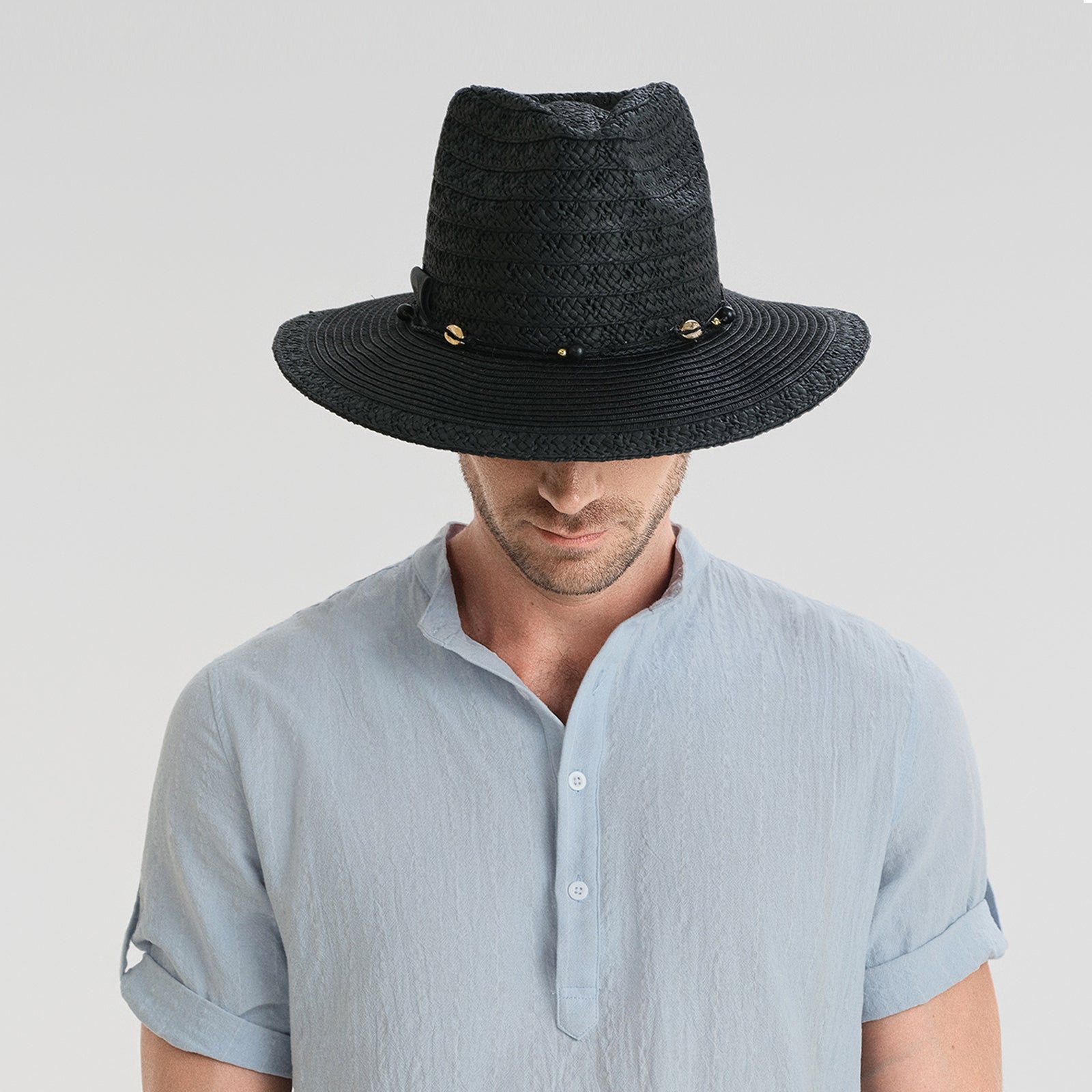 paper straw straw fedora hat