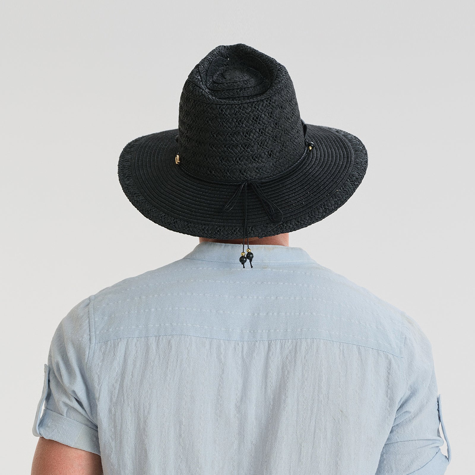 Wholesale Unisex Paper Straw Fedora Hat with Flat brim and UPF 50+ Sun Protection