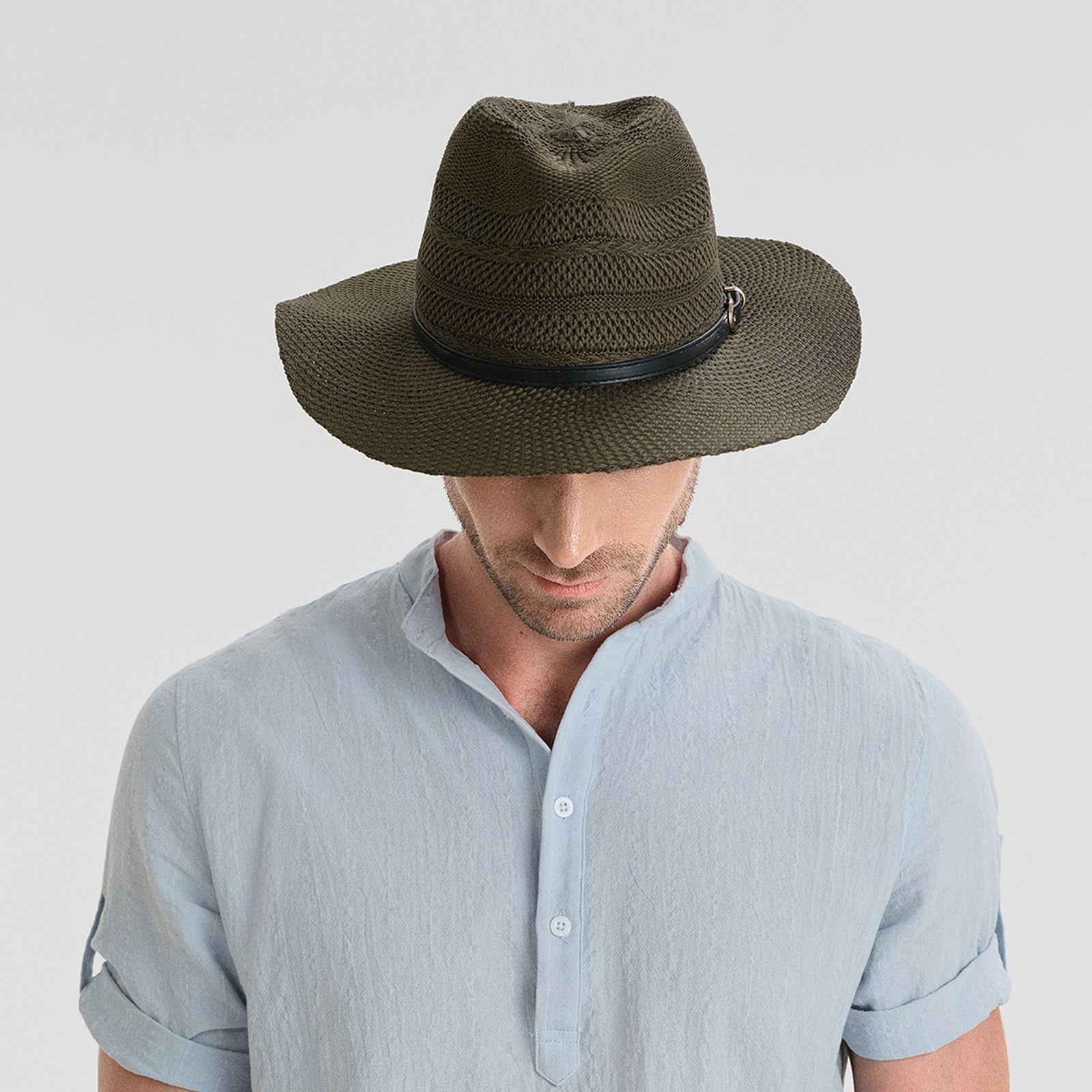 Wholesale Unisex Polyester Fedora Hat with Wide Brim and UPF 50+ Sun Protection