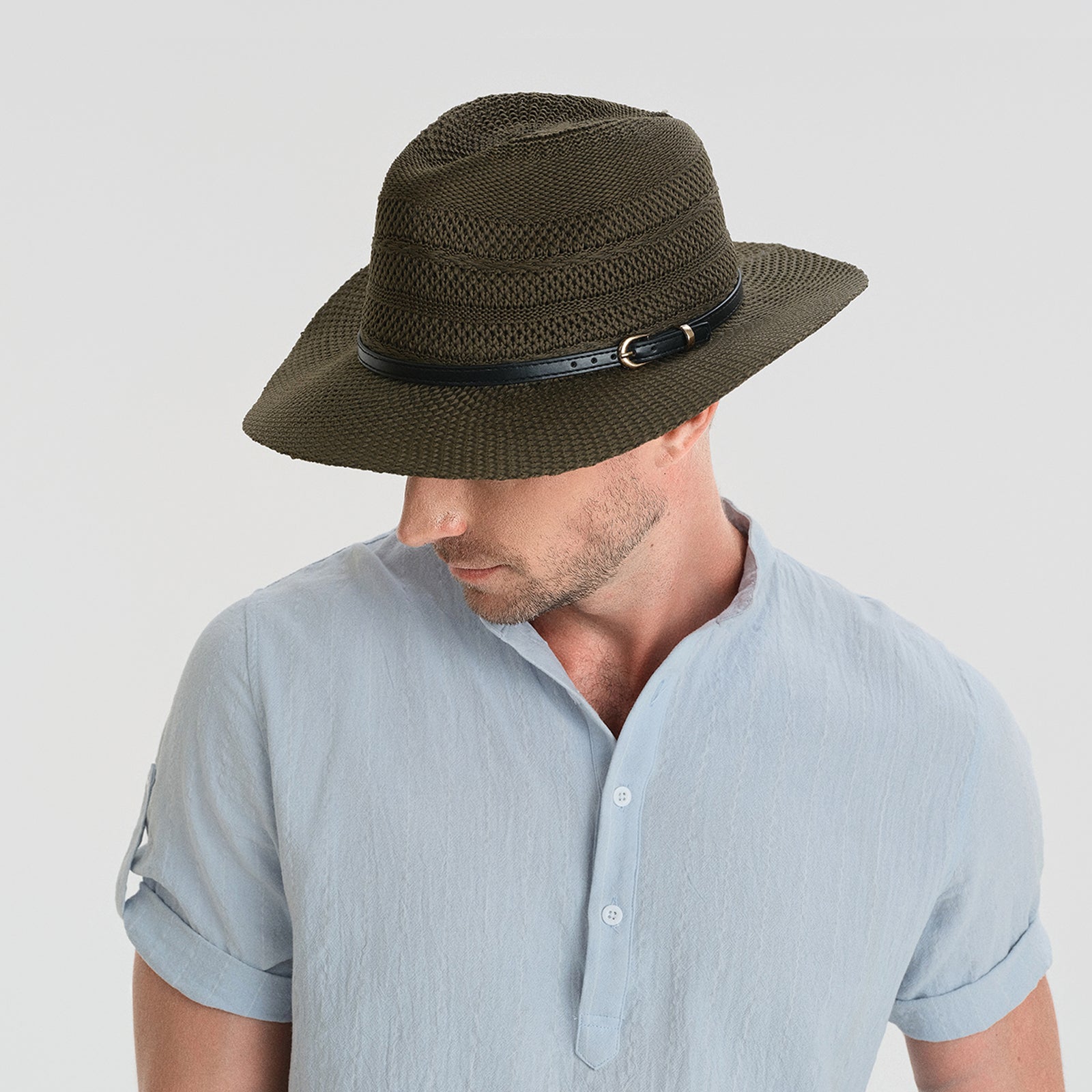 Wholesale Unisex Polyester Fedora Hat with Wide Brim and UPF 50+ Sun Protection