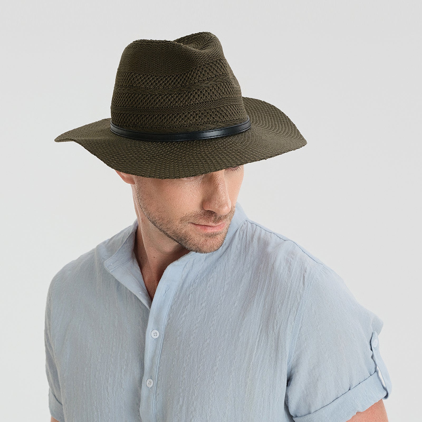 Wholesale Unisex Polyester Fedora Hat with Wide Brim and UPF 50+ Sun Protection