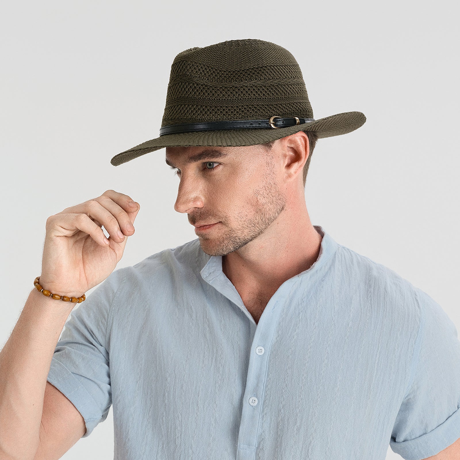 Wholesale Unisex Polyester Fedora Hat with Wide Brim and UPF 50+ Sun Protection