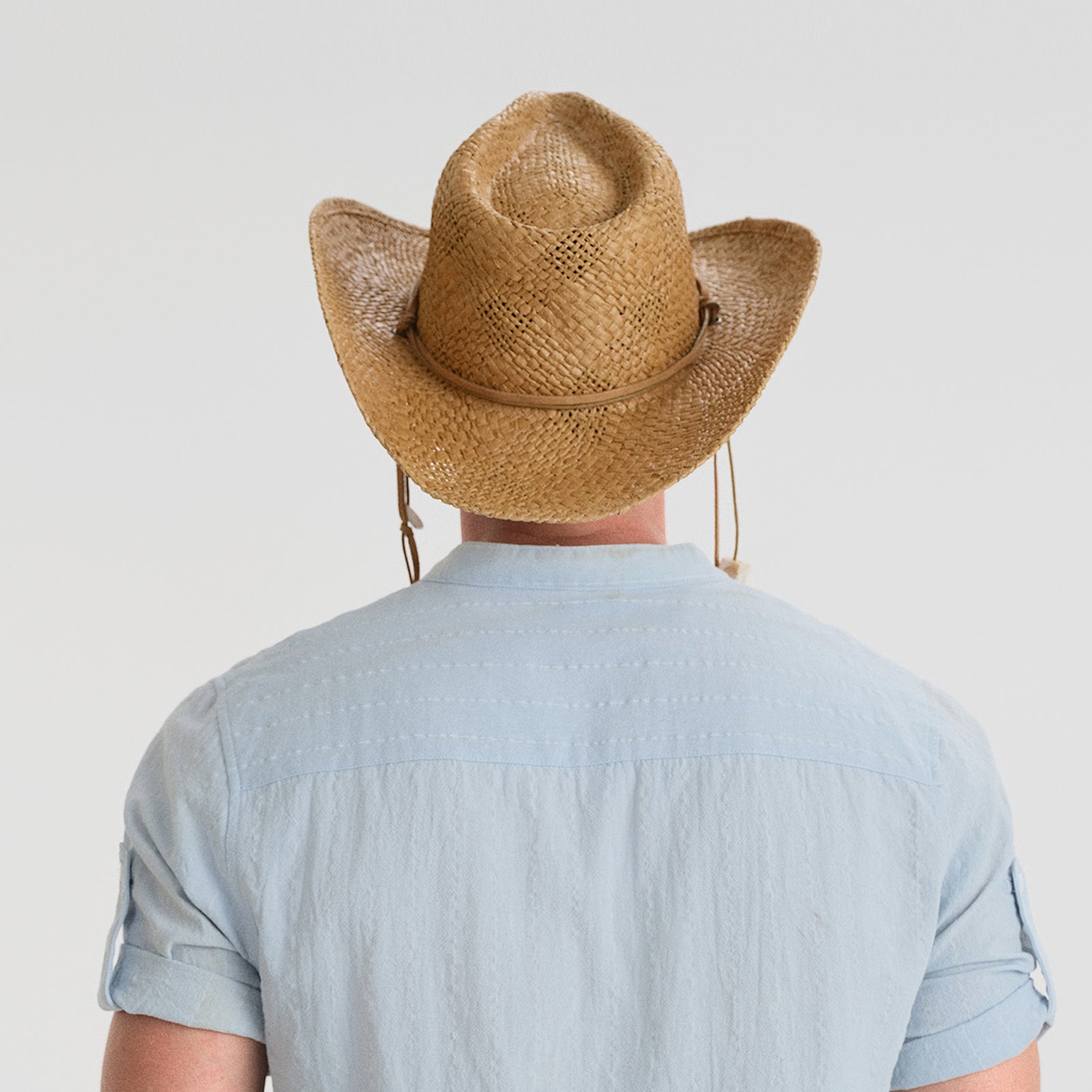 Wholesale Unisex Paper Straw Cowboy Hat with Upturned Brim and UPF 50+ Sun Protection
