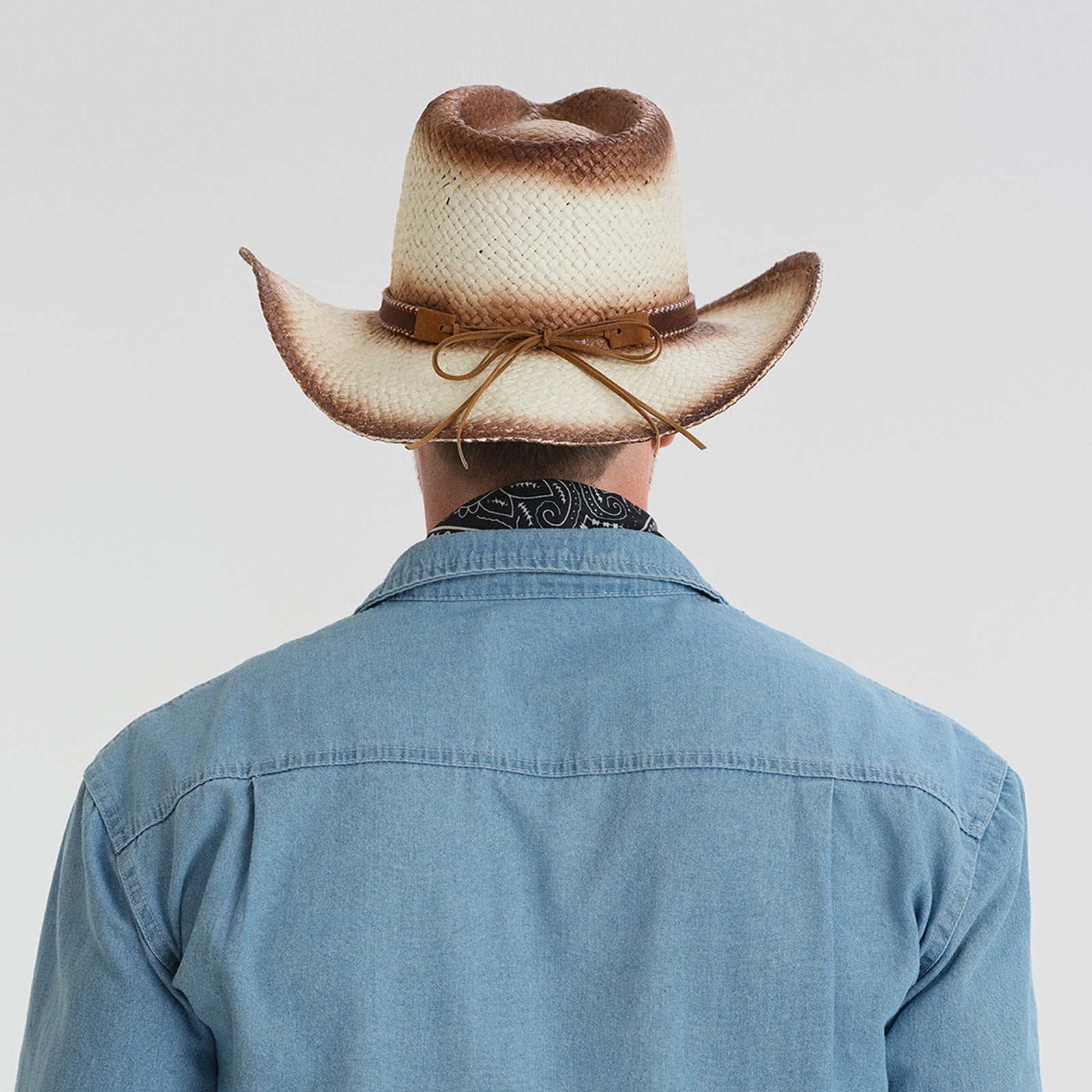 Wholesale Unisex Paper Straw Cowboy Hat with Upturned Brim and UPF 50+ Sun Protection