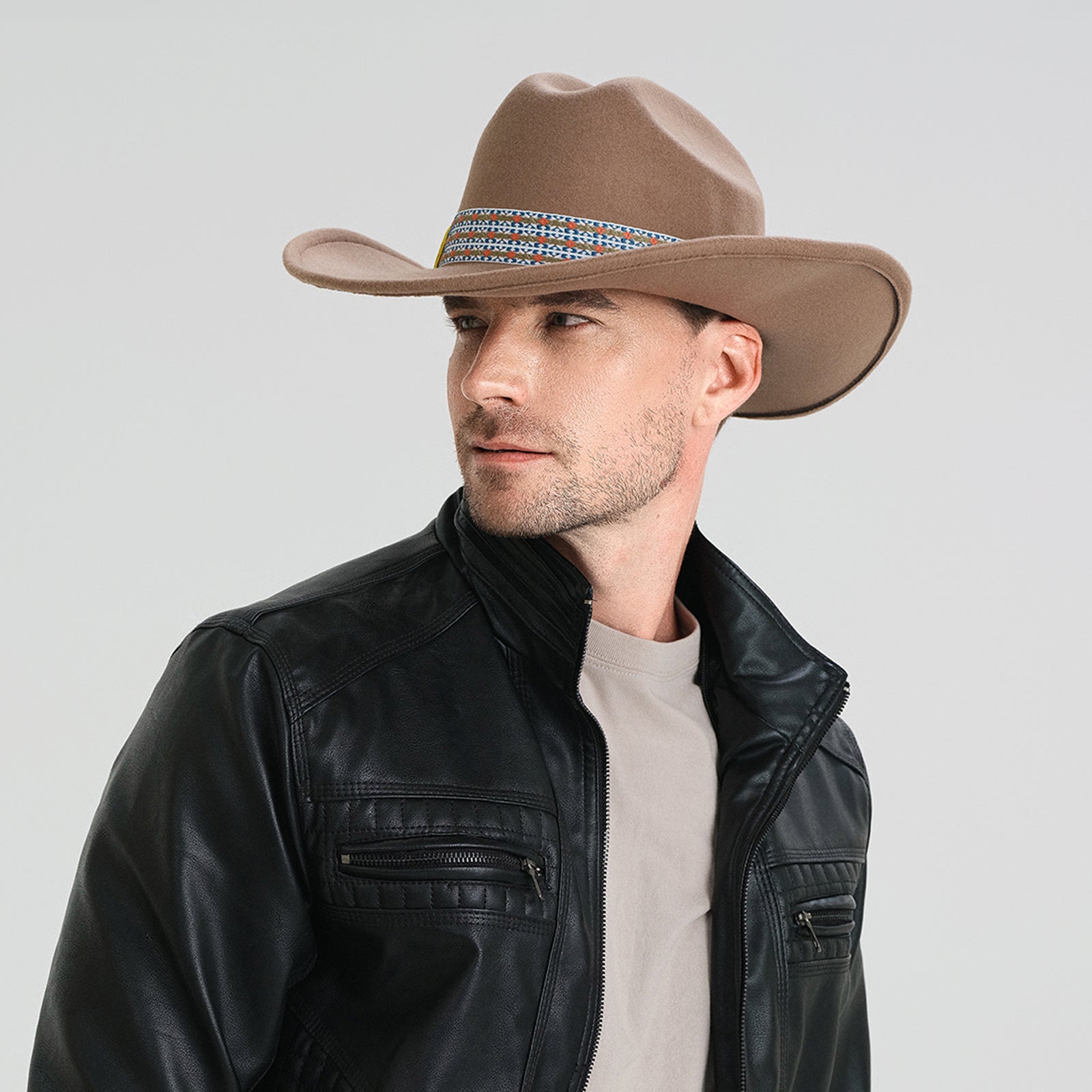 Wholesale Unisex Polyester Cowboy Hat with Upturned Brim and UPF 50+ Sun Protection