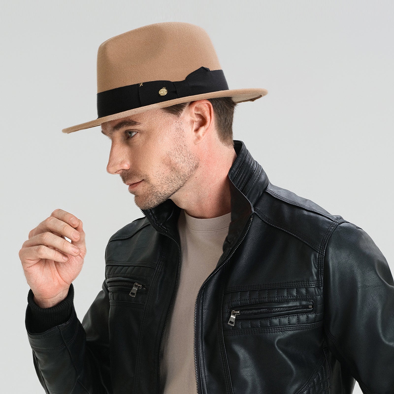 Wholesale Unisex Polyester Fedora Hat with  Flat Brim and UPF 50+ Sun Protection