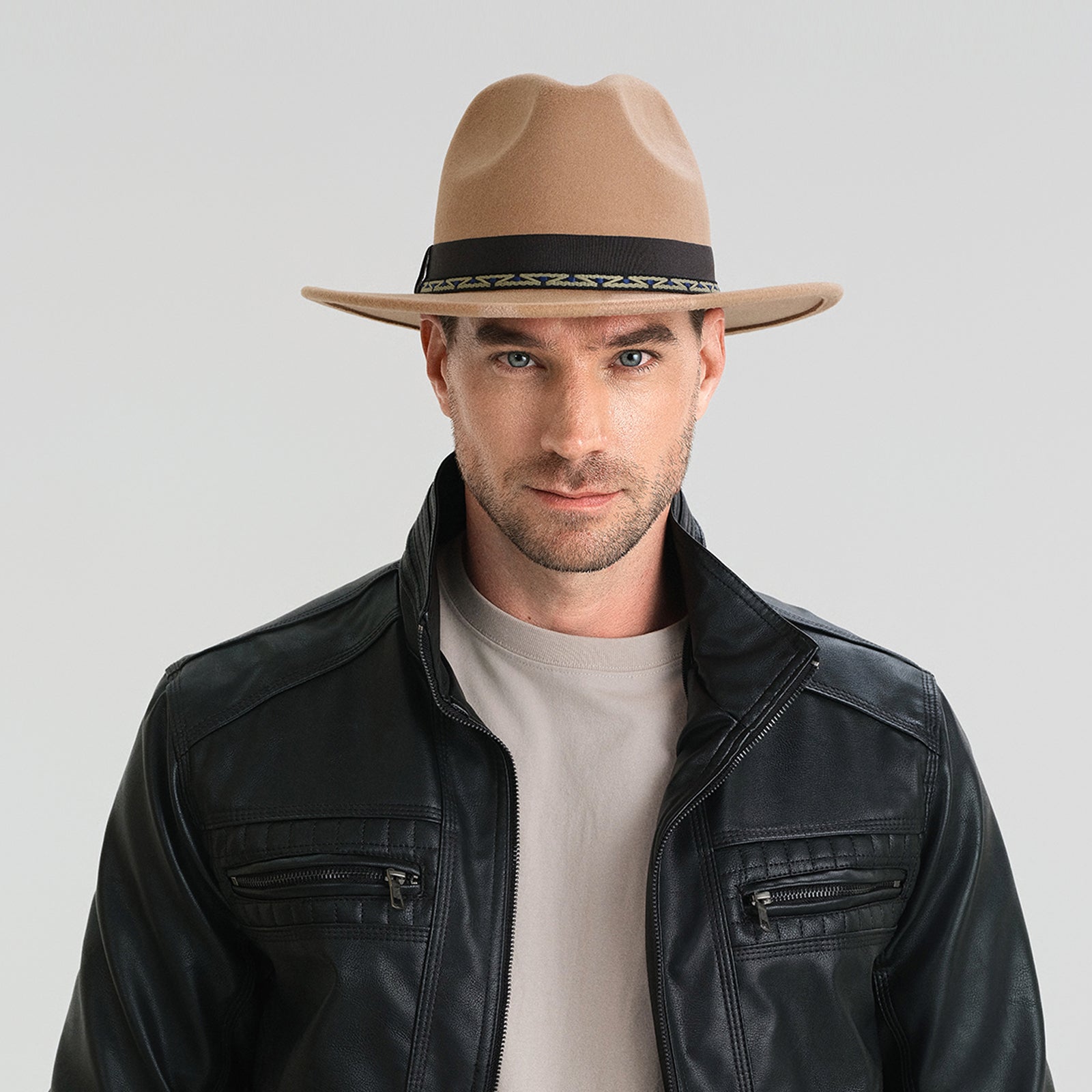 Wholesale Unisex Polyester Fedora Hat with  Flat Brim and UPF 50+ Sun Protection