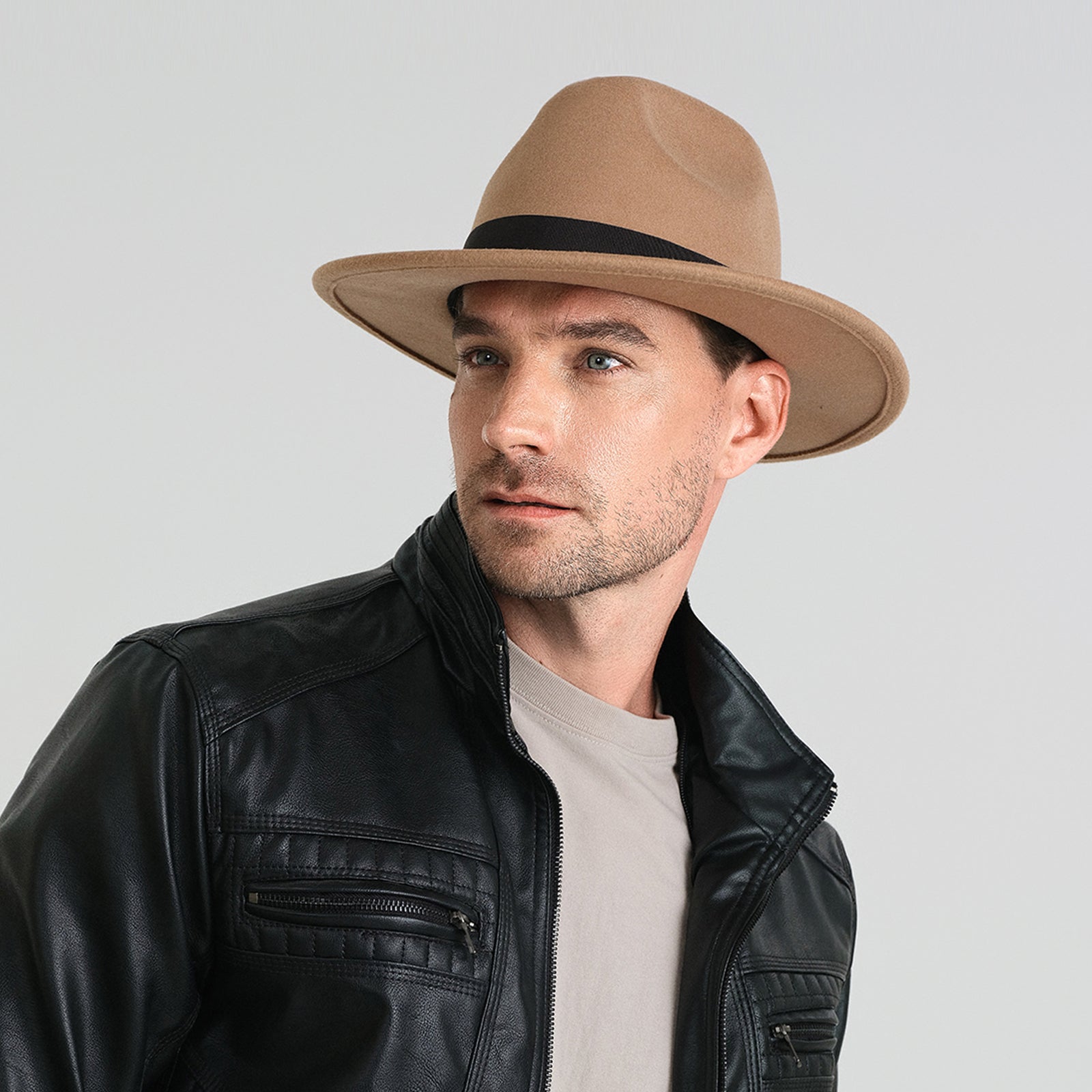 Wholesale Unisex Polyester Fedora Hat with  Flat Brim and UPF 50+ Sun Protection