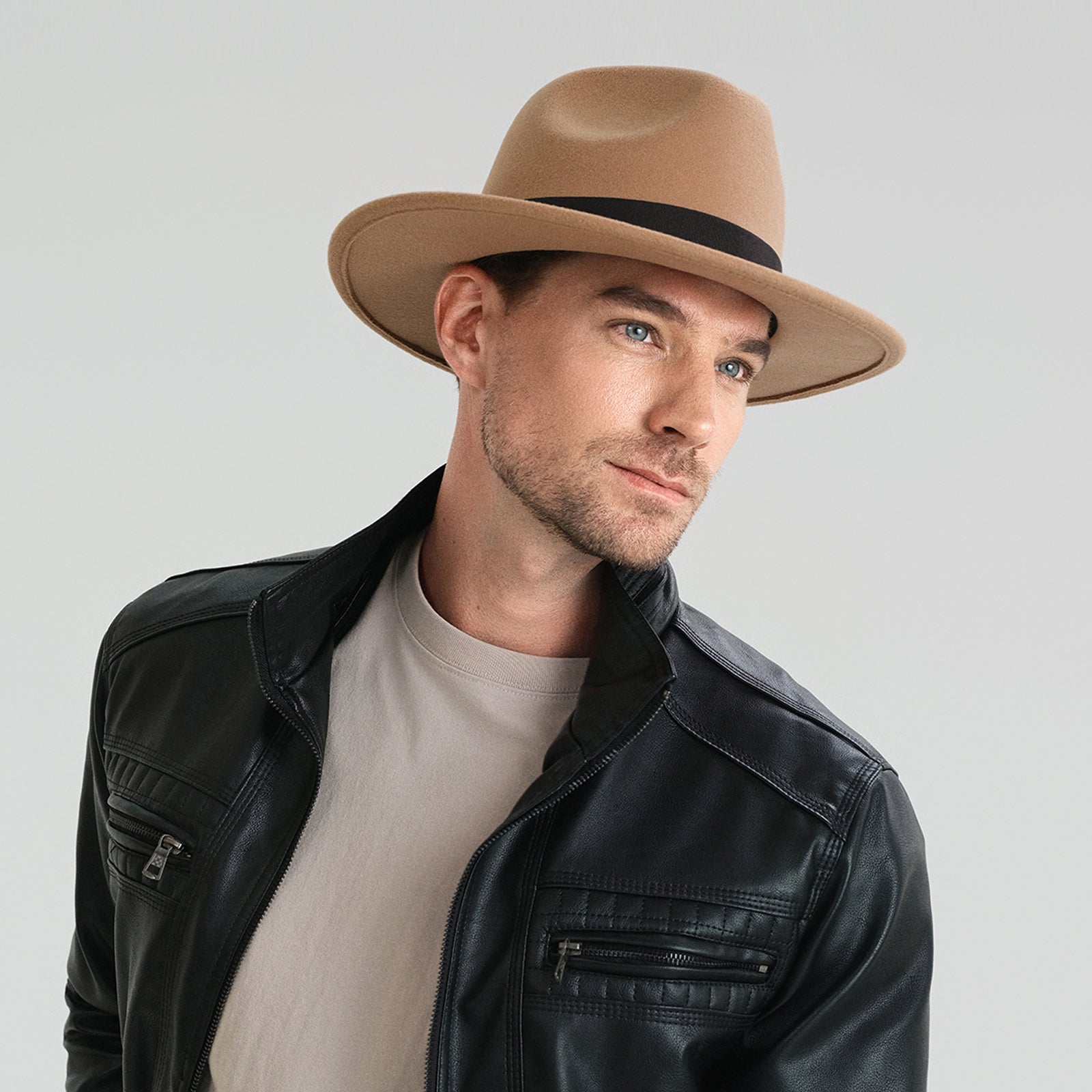 Wholesale Unisex Polyester Fedora Hat with  Flat Brim and UPF 50+ Sun Protection