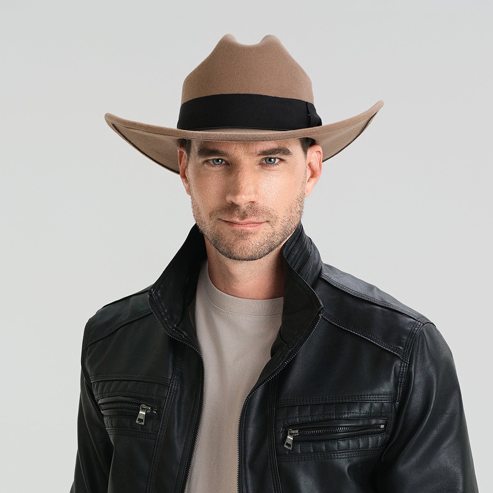 Wholesale Unisex Polyester Cowboy Hat with Upturned Brim and UPF 50+ Sun Protection
