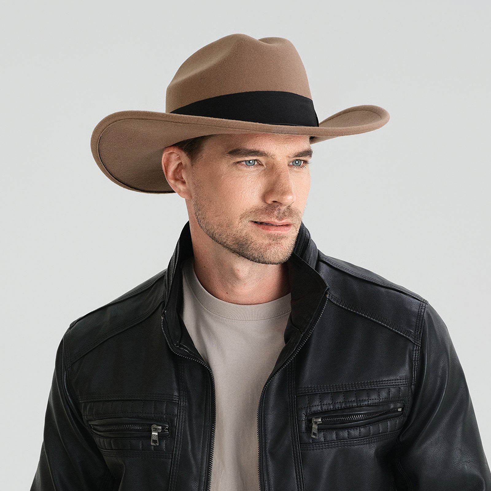 Wholesale Unisex Polyester Cowboy Hat with Upturned Brim and UPF 50+ Sun Protection