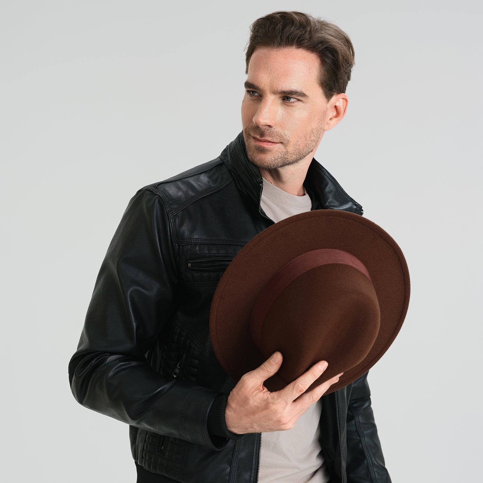 Wholesale Unisex Polyester Fedora Hat with  Flat Brim and UPF 50+ Sun Protection