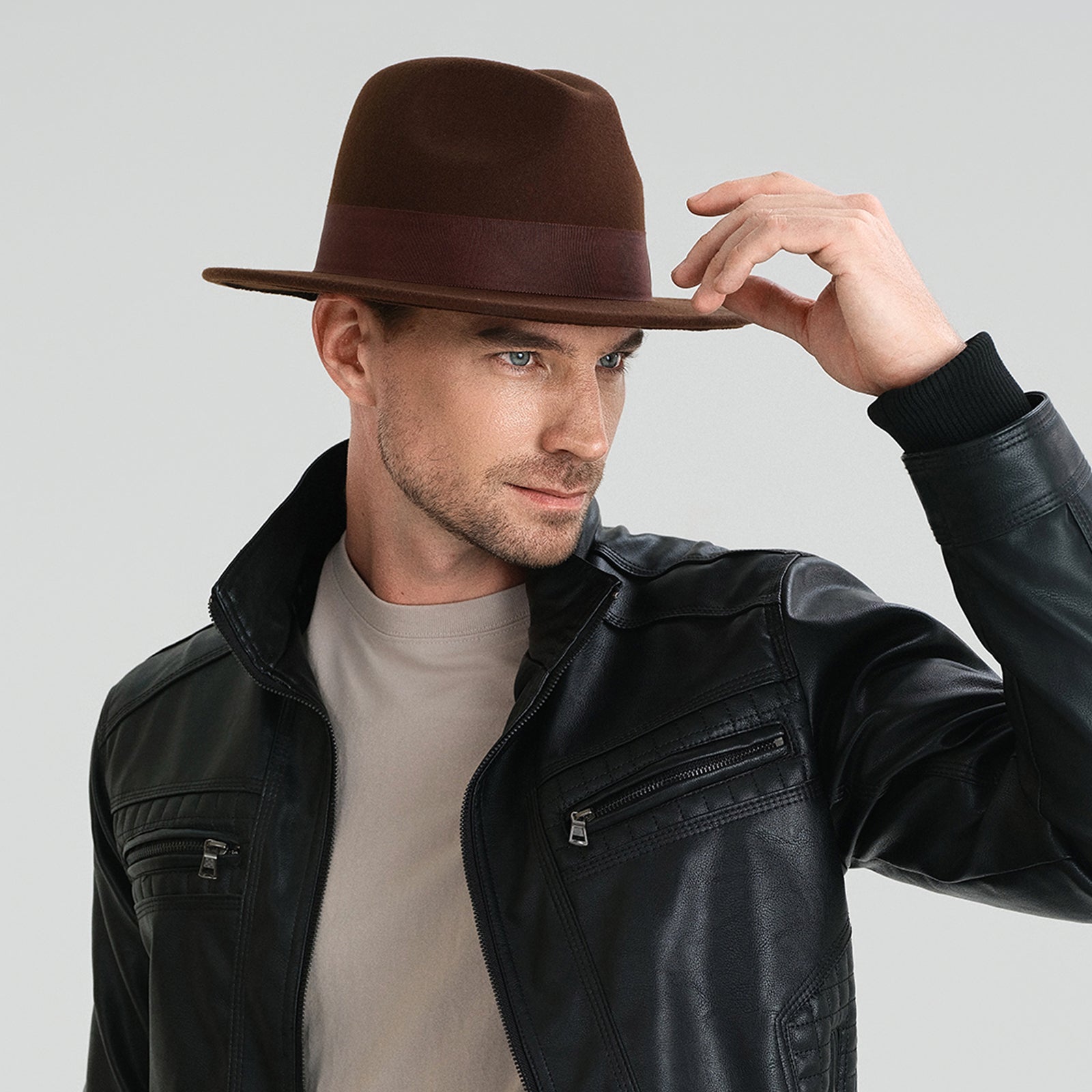 Wholesale Unisex Polyester Fedora Hat with  Flat Brim and UPF 50+ Sun Protection
