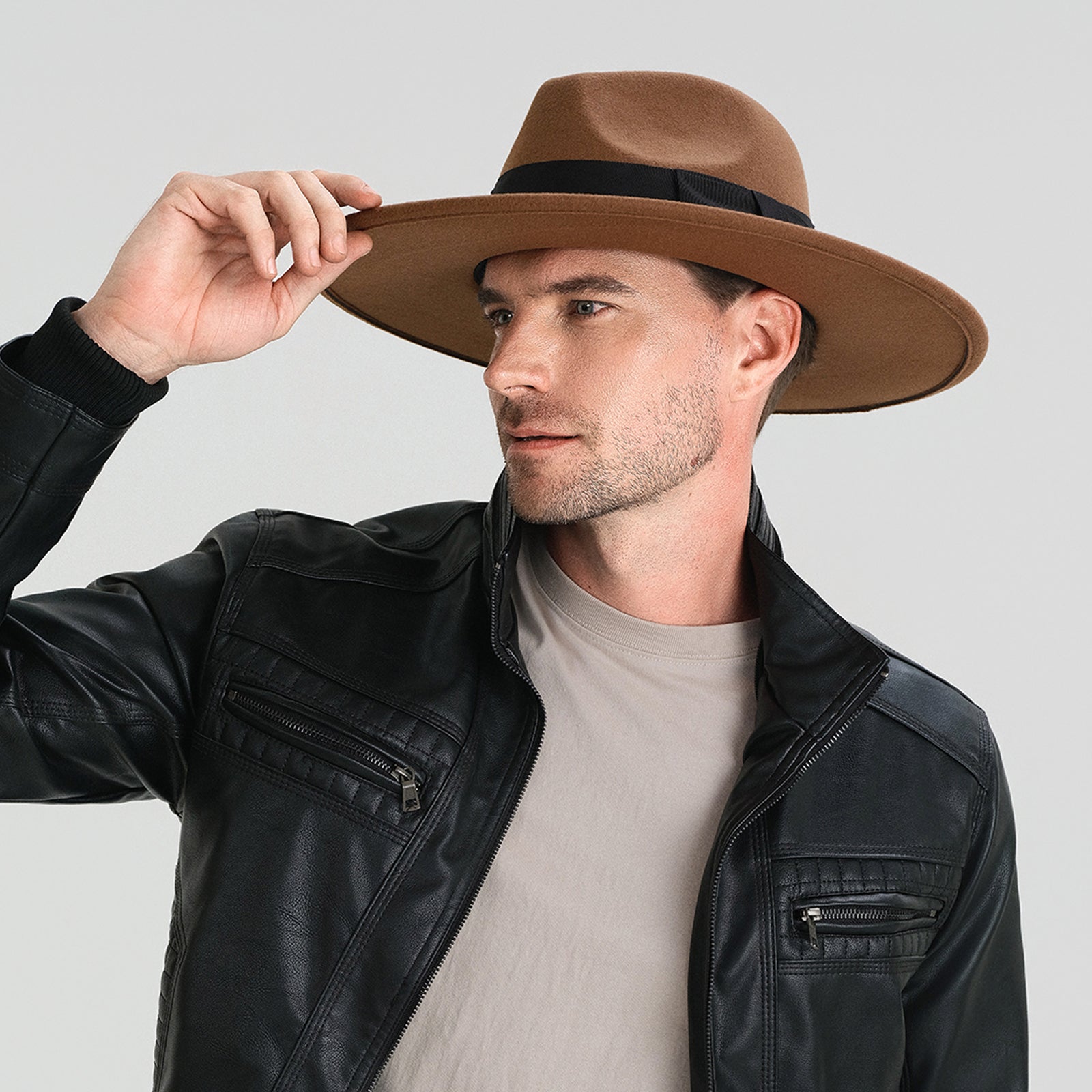Wholesale Unisex Polyester Cowboy Hat with Upturned Brim and UPF 50+ Sun Protection