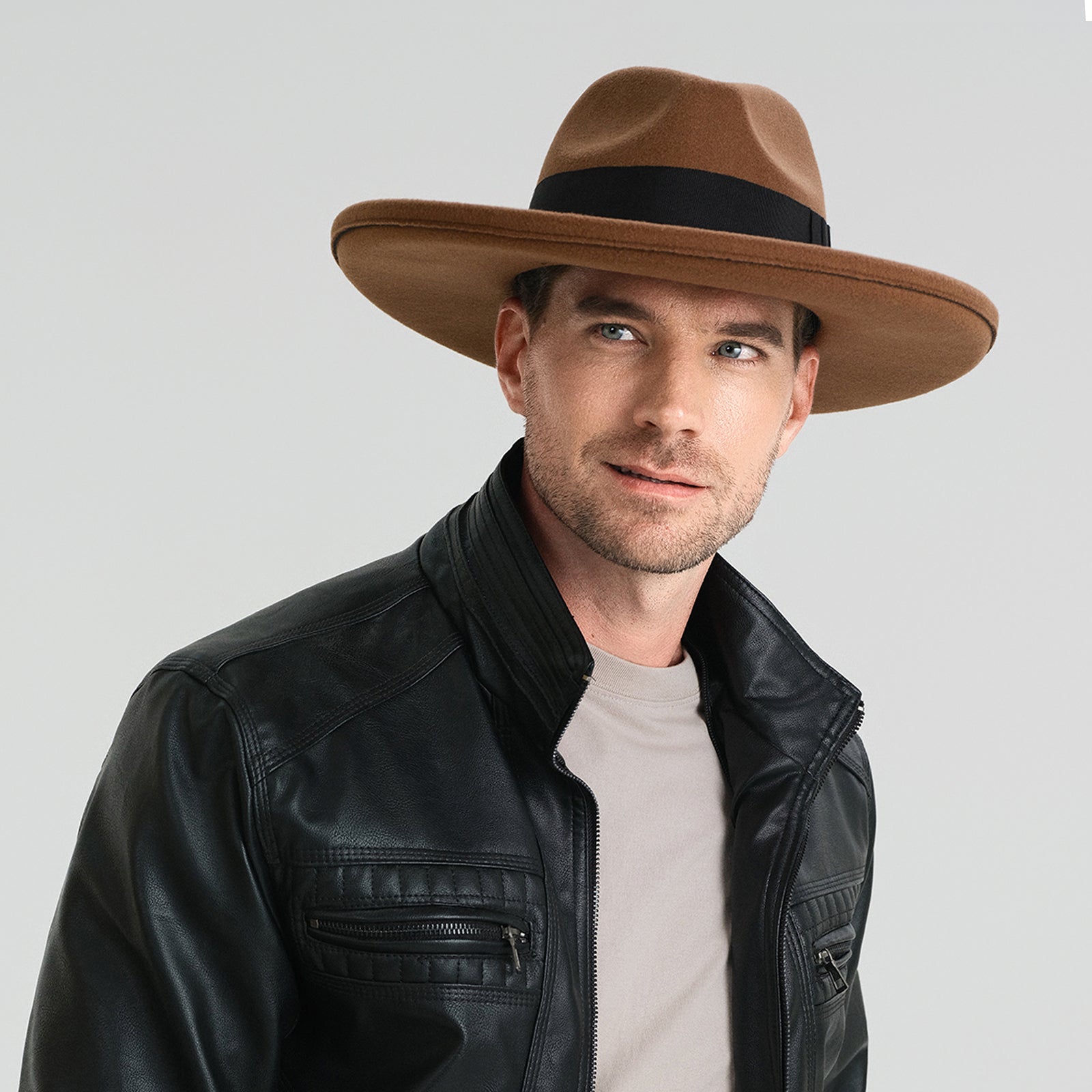 Wholesale Unisex Polyester Fedora Hat with  Flat Brim and UPF 50+ Sun Protection