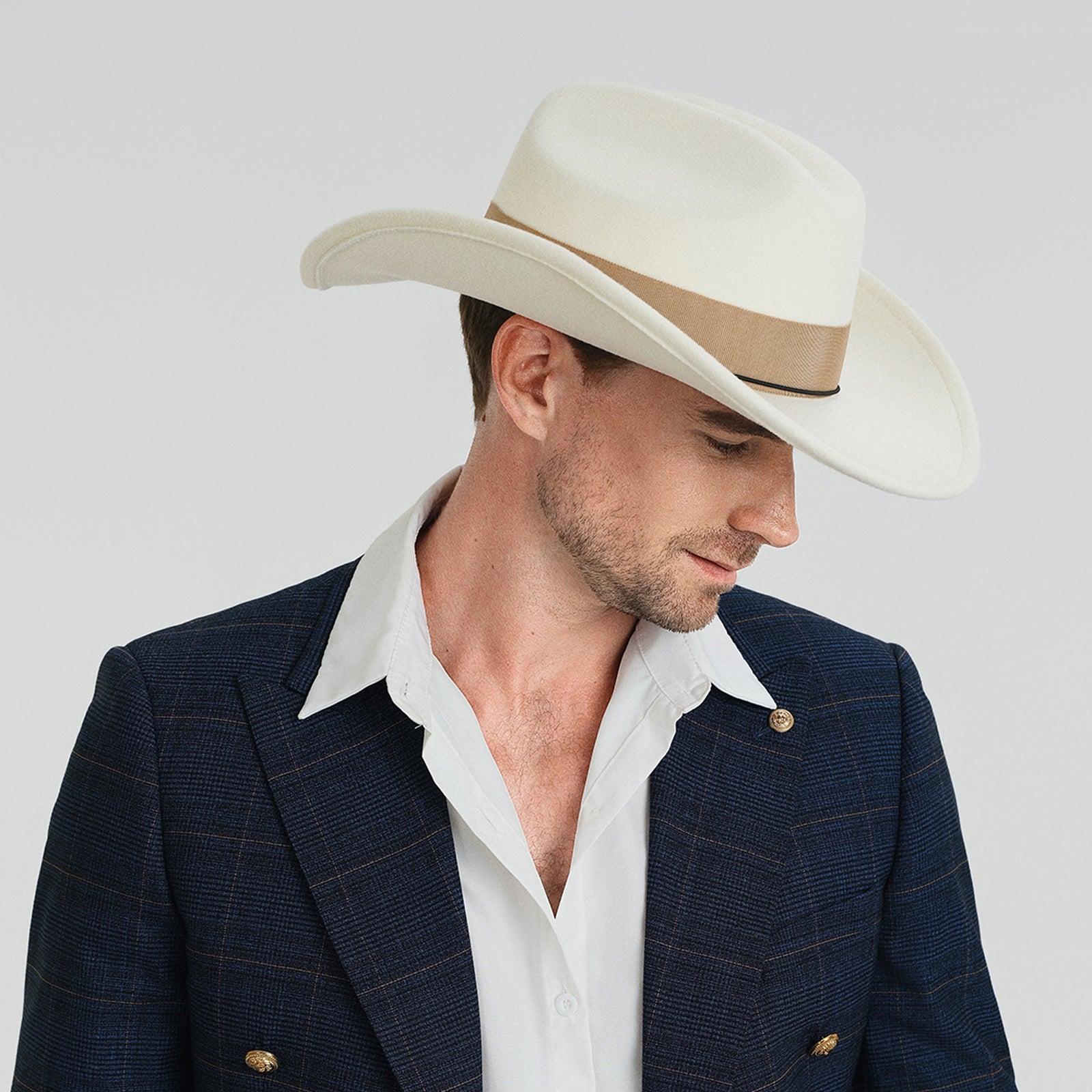 Wholesale Unisex Polyester Cowboy Hat with Upturned Brim and UPF 50+ Sun Protection