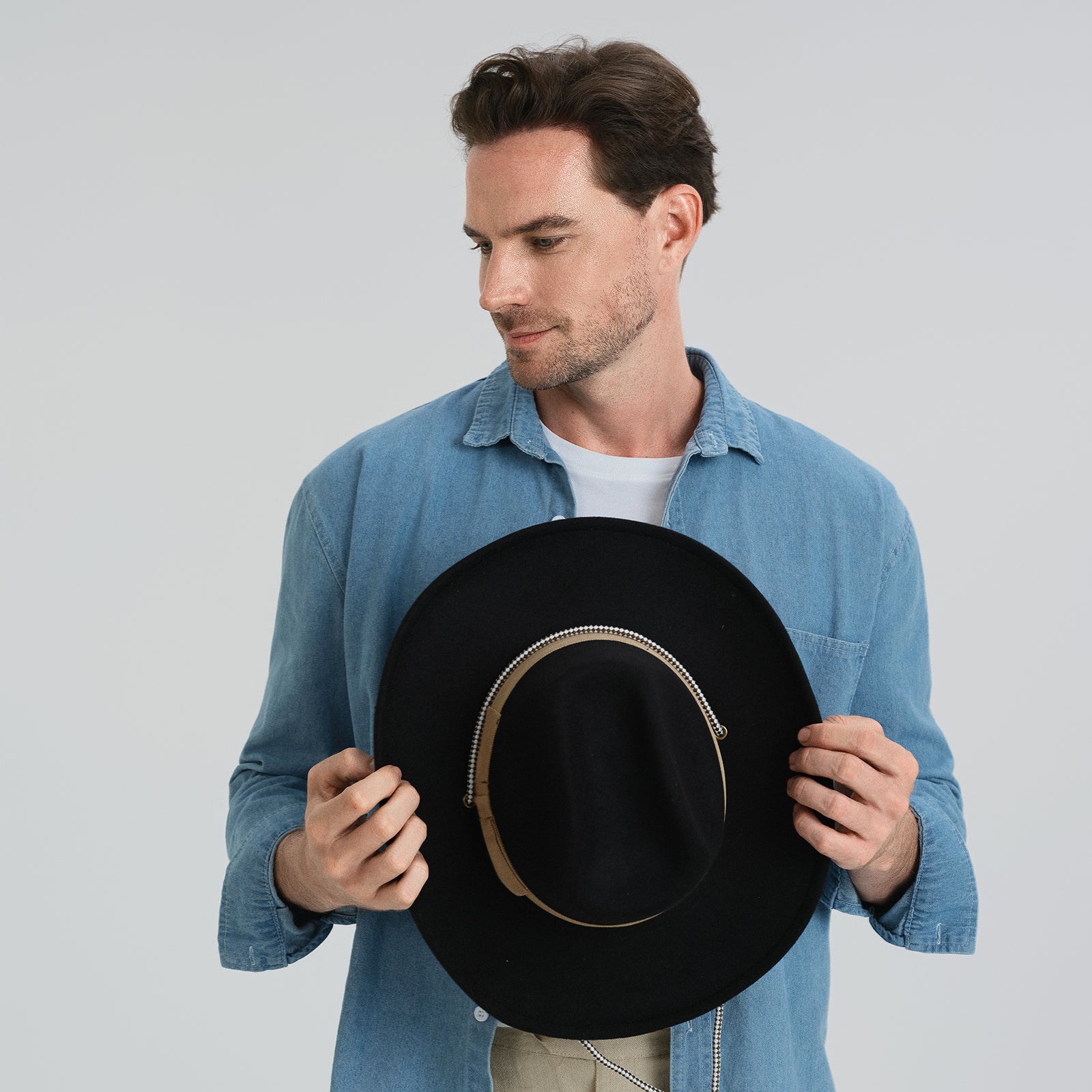 Wholesale Unisex Polyester Cowboy Hat with Upturned Brim and UPF 50+ Sun Protection