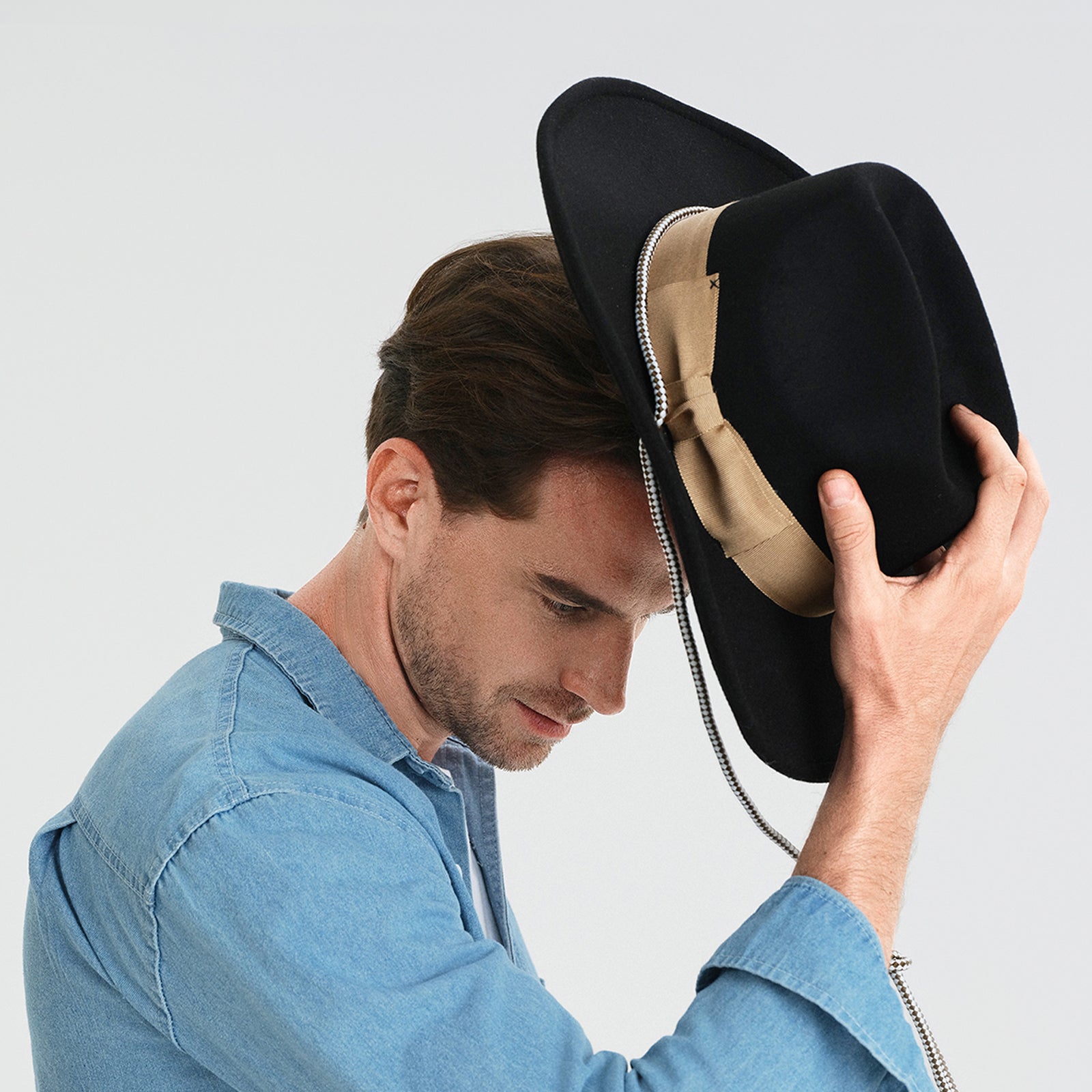 Wholesale Unisex Polyester Cowboy Hat with Upturned Brim and UPF 50+ Sun Protection