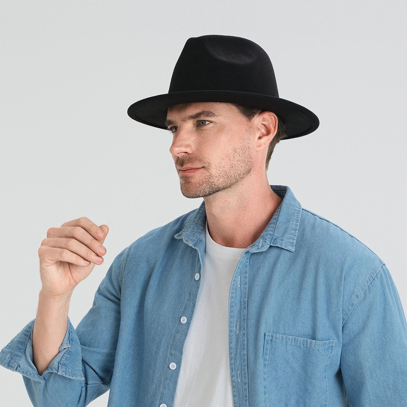 Wholesale Unisex Polyester Fedora Hat with  Flat Brim and UPF 50+ Sun Protection