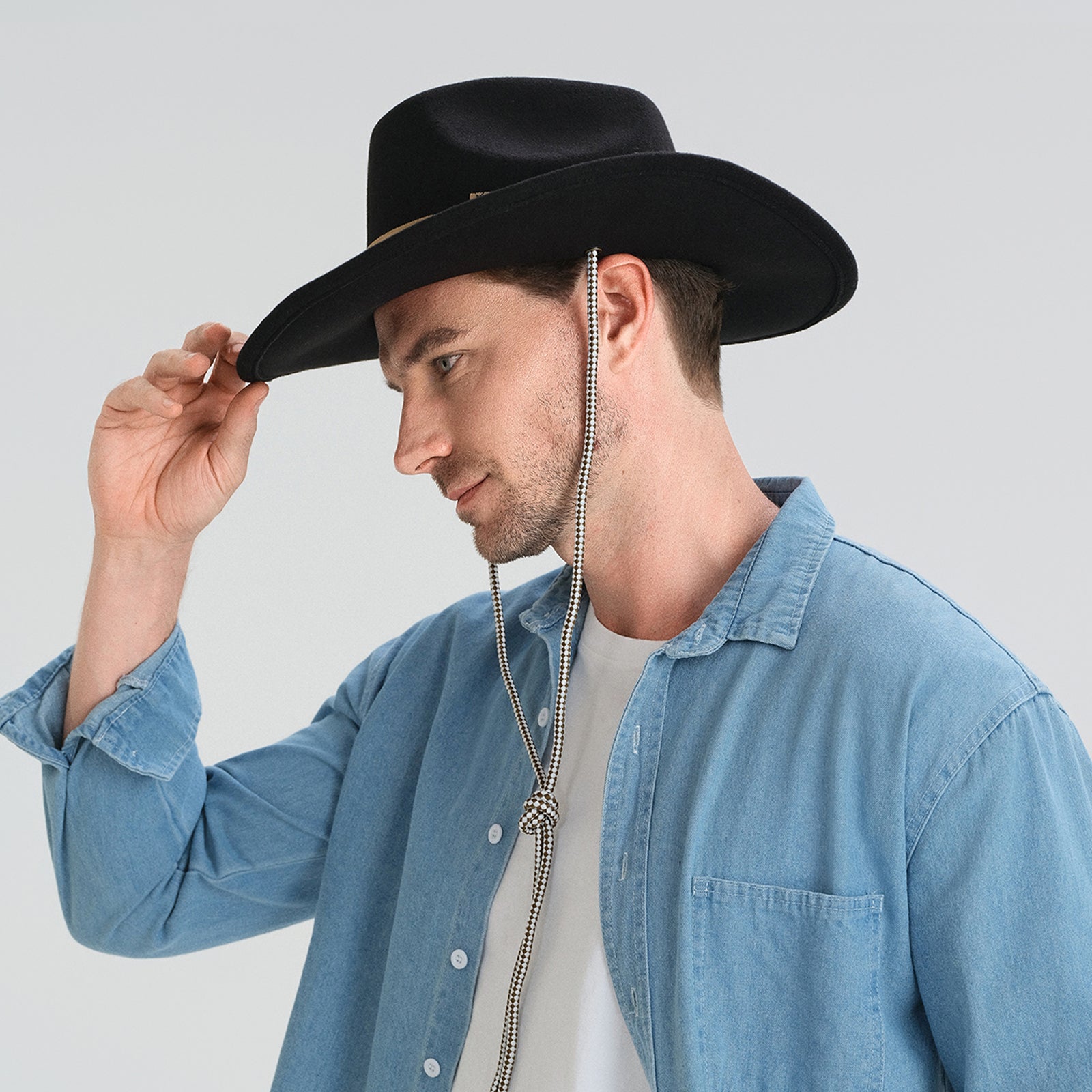 Wholesale Unisex Polyester Cowboy Hat with Upturned Brim and UPF 50+ Sun Protection