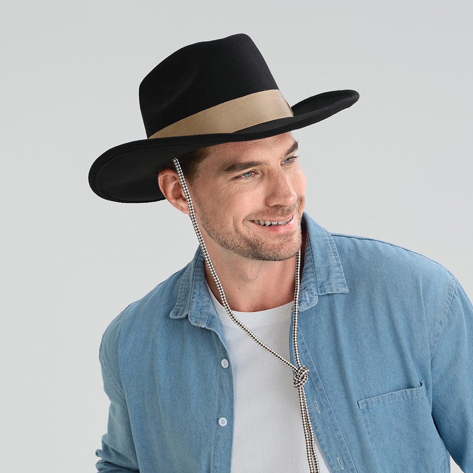 Wholesale Unisex Polyester Cowboy Hat with Upturned Brim and UPF 50+ Sun Protection