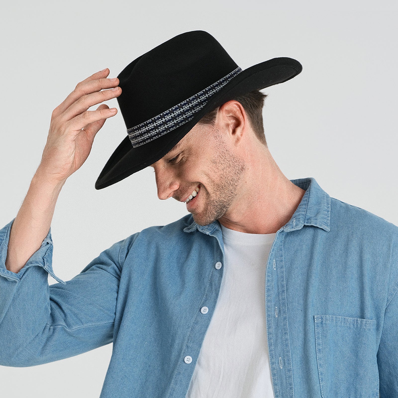 Wholesale Unisex Polyester Cowboy Hat with Upturned Brim and UPF 50+ Sun Protection