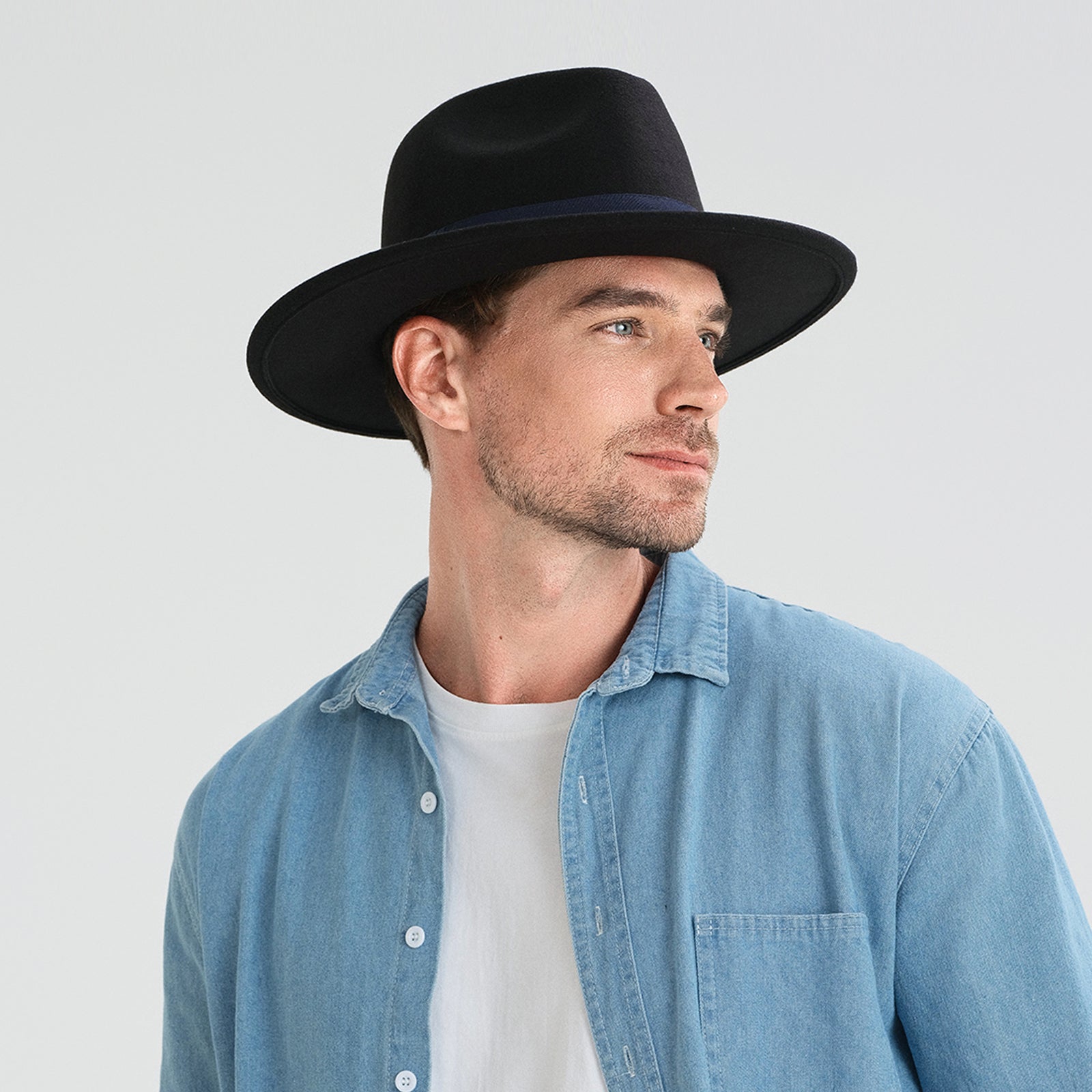Wholesale Unisex Polyester Fedora Hat with  Flat Brim and UPF 50+ Sun Protection