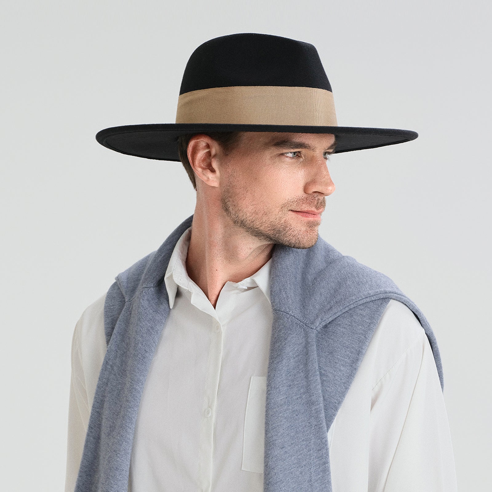 Wholesale Unisex Polyester Fedora Hat with  Flat Brim and UPF 50+ Sun Protection