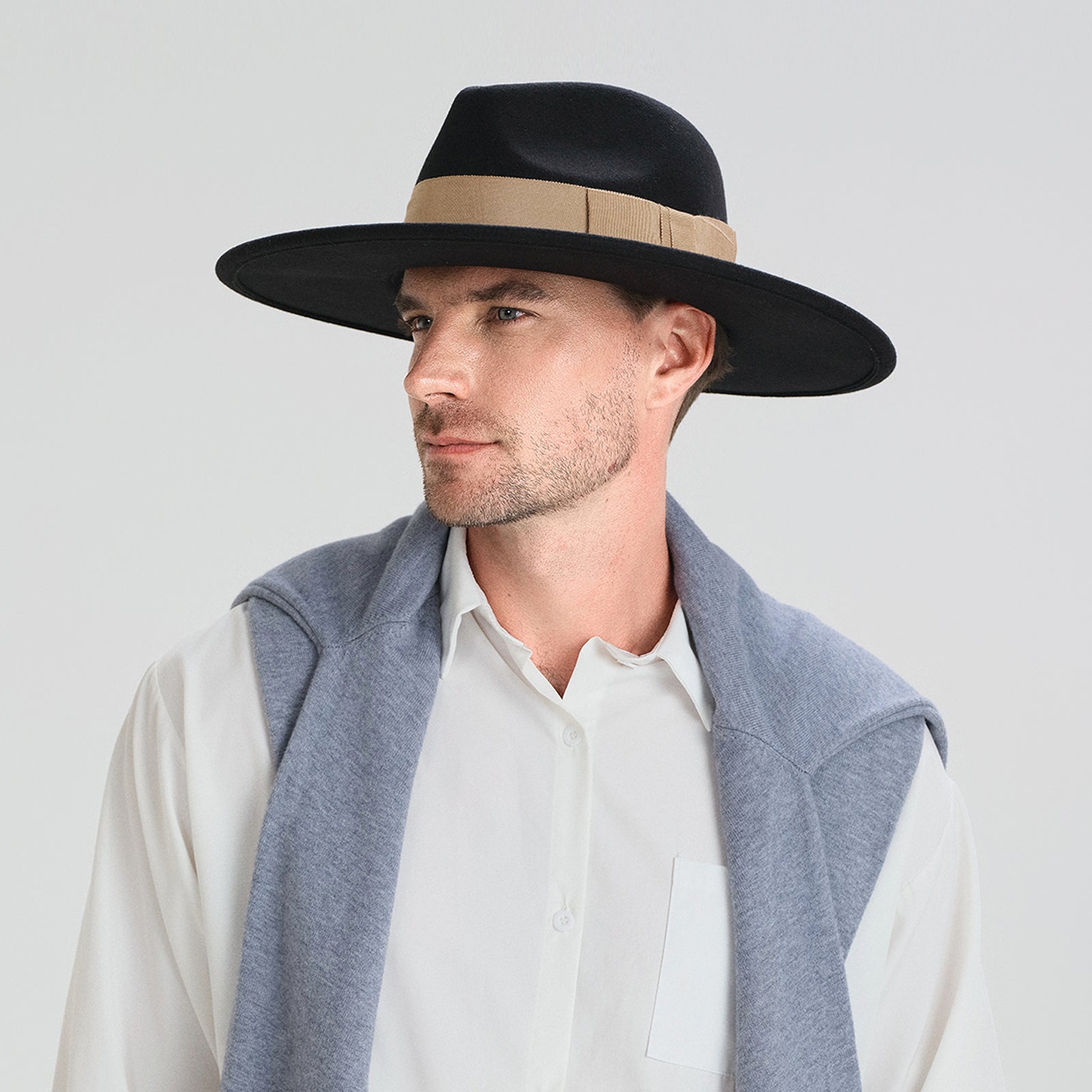 Wholesale Unisex Polyester Fedora Hat with  Flat Brim and UPF 50+ Sun Protection