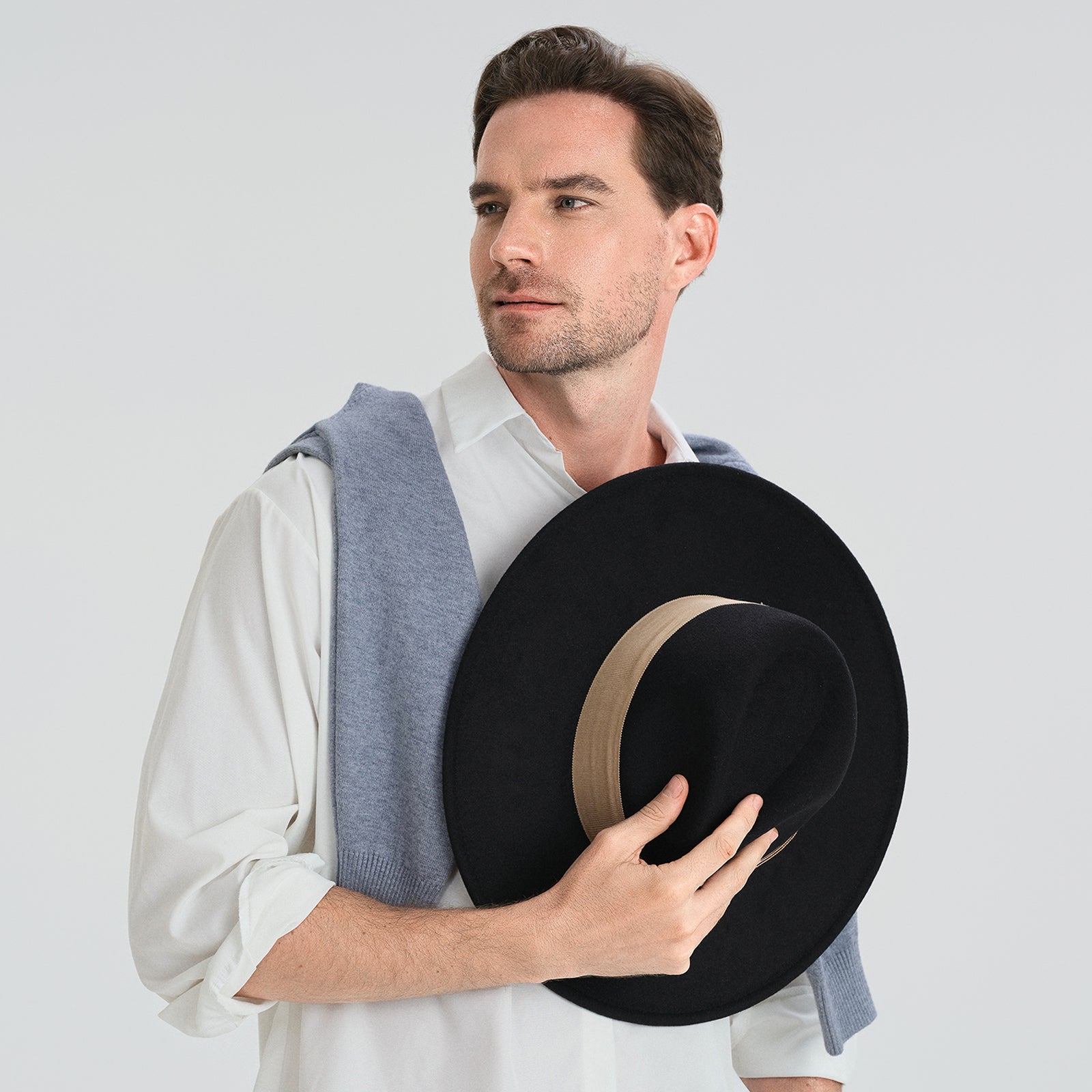 Wholesale Unisex Polyester Fedora Hat with  Flat Brim and UPF 50+ Sun Protection