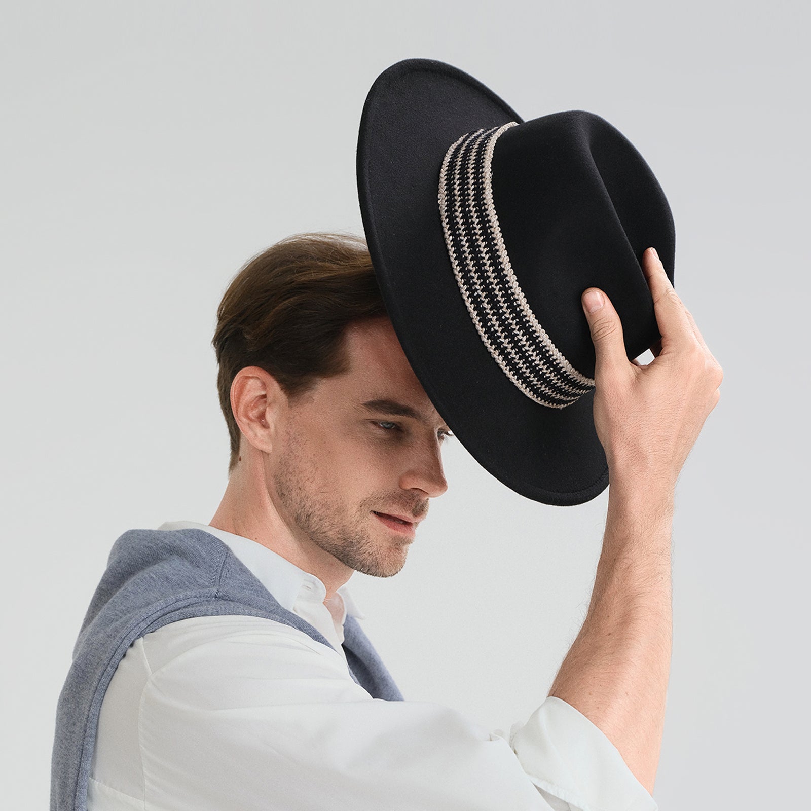 Wholesale Unisex Polyester Fedora Hat with Wide Brim and UPF 50+ Sun Protection