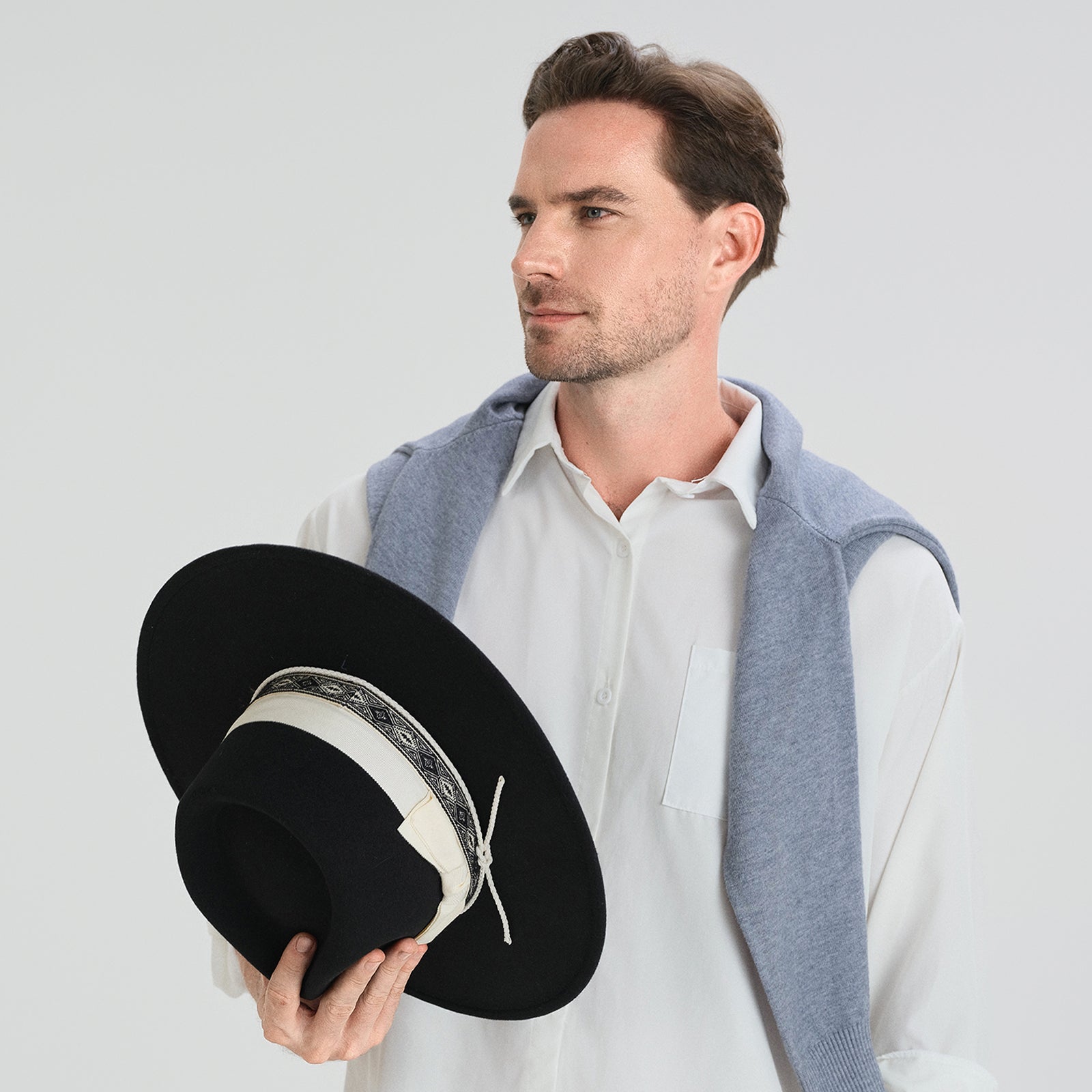 Wholesale Unisex Polyester Fedora Hat with  Flat Brim and UPF 50+ Sun Protection