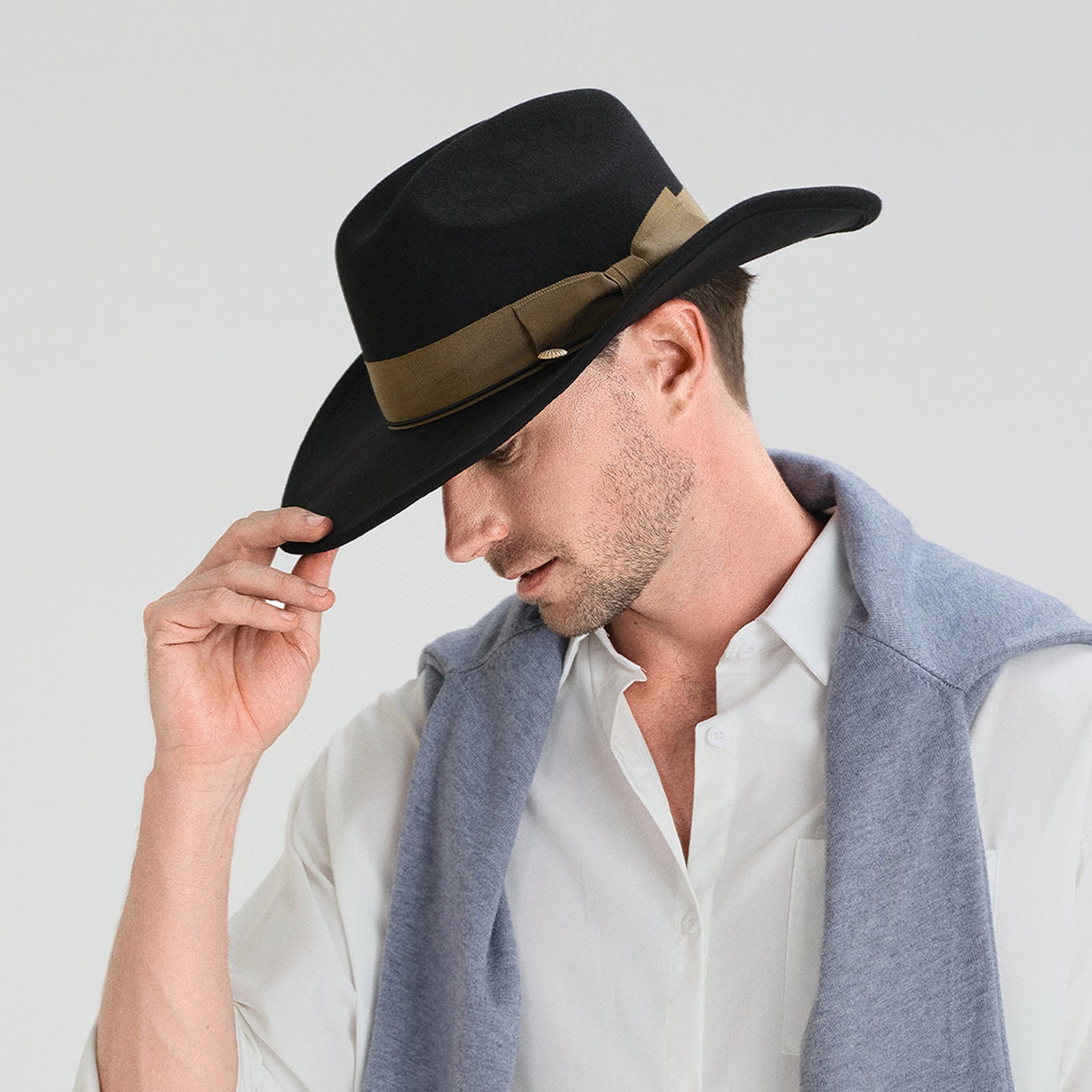 Wholesale Unisex Polyester Cowboy Hat with Upturned Brim and UPF 50+ Sun Protection