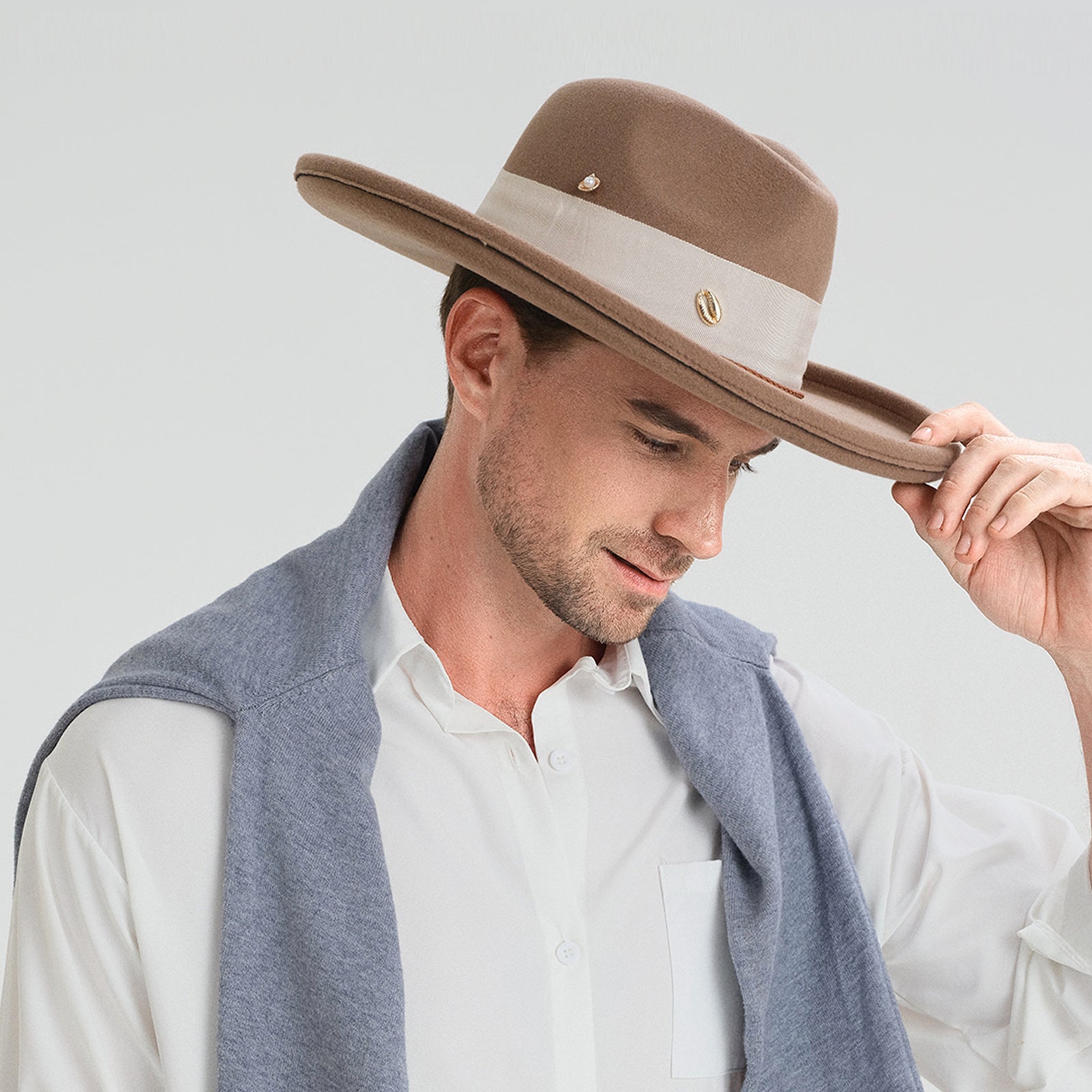 Wholesale Unisex Polyester Fedora Hat with Upturned Brim and UPF 50+ Sun Protection