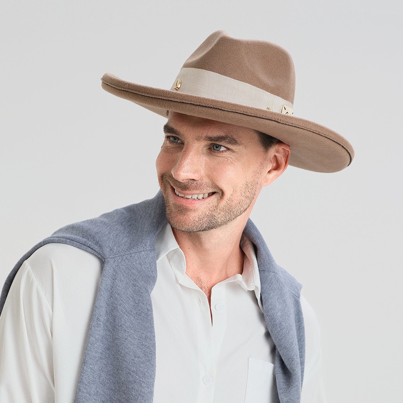 Wholesale Unisex Polyester Fedora Hat with Upturned Brim and UPF 50+ Sun Protection