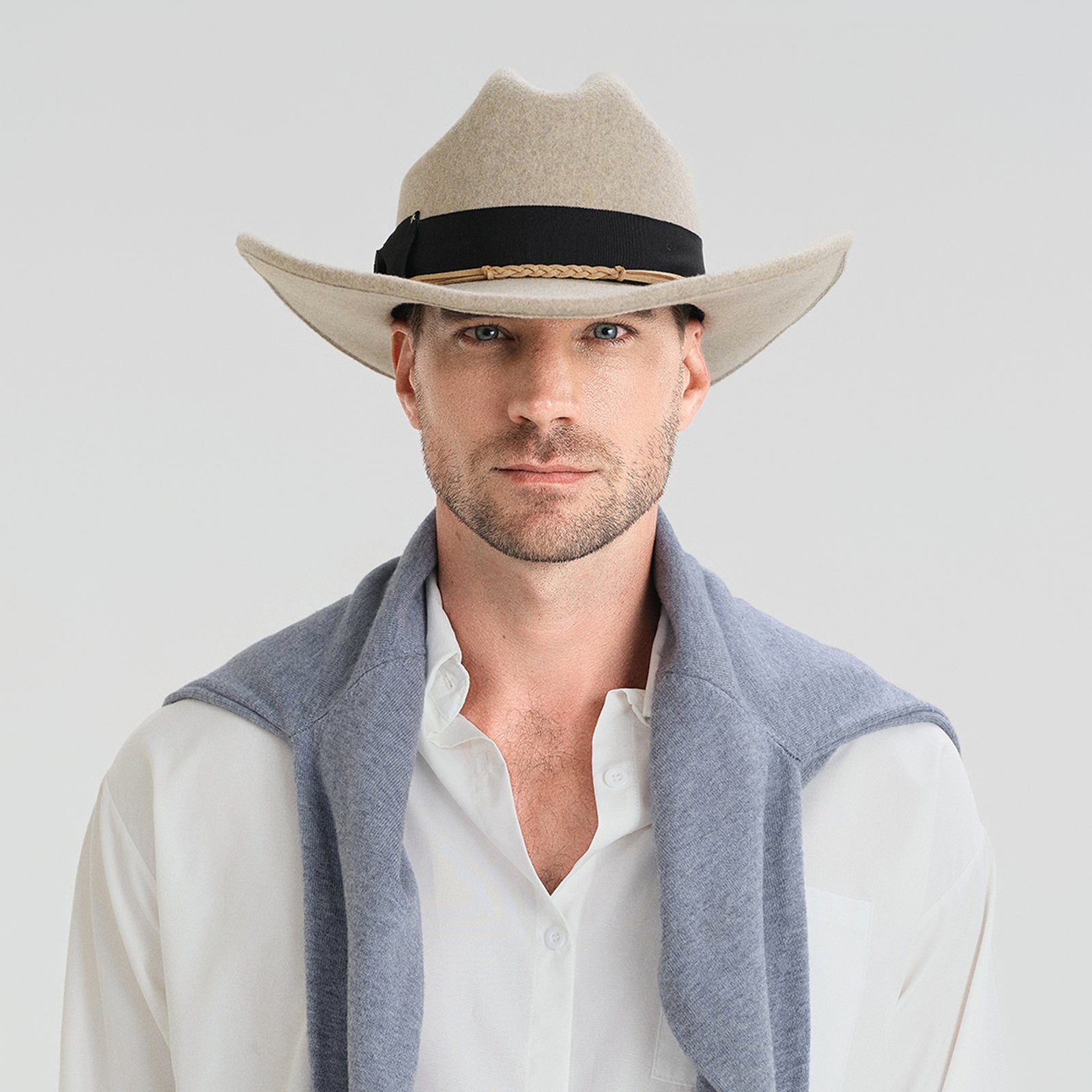 Wholesale Unisex Polyester Cowboy Hat with Upturned Brim and UPF 50+ Sun Protection