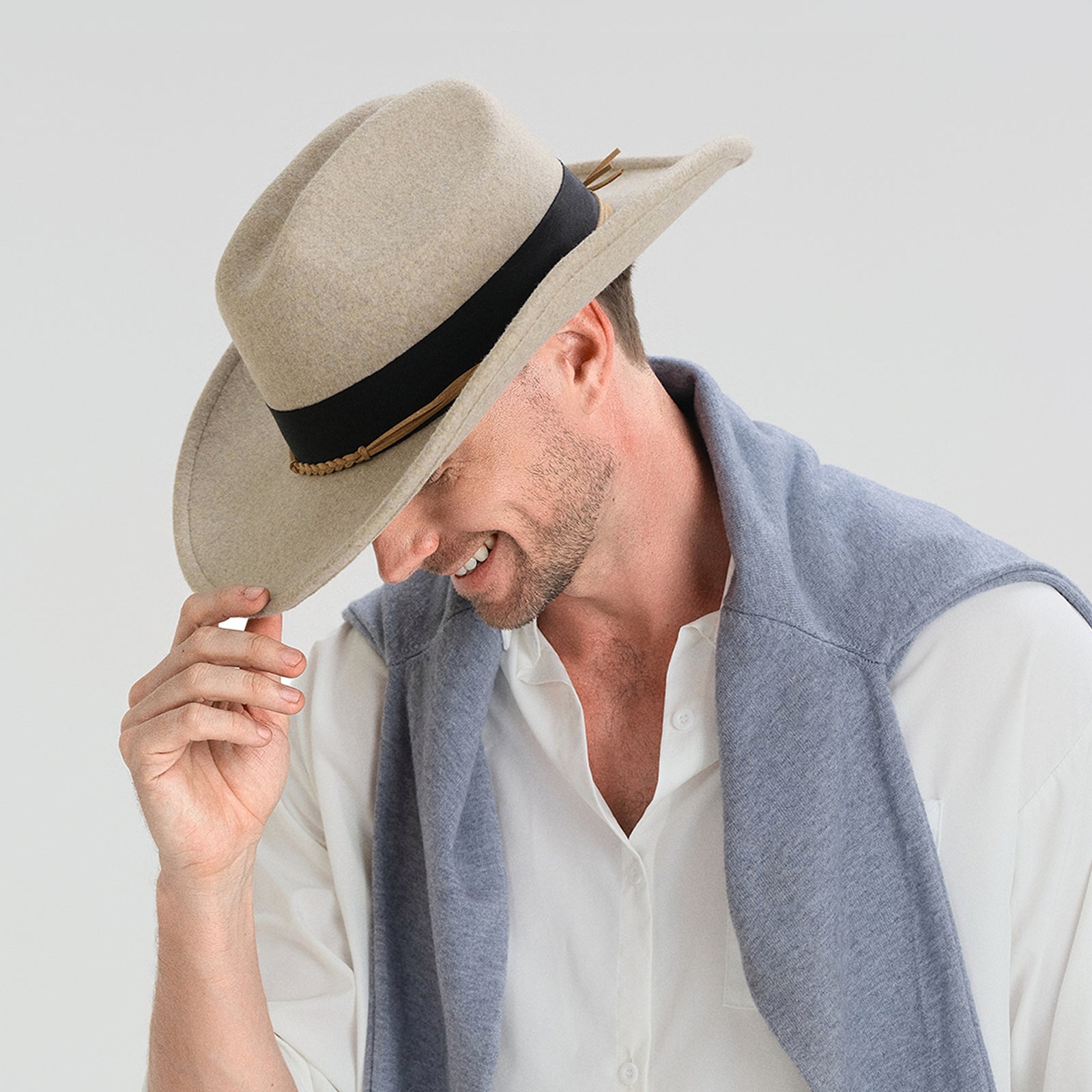 Wholesale Unisex Polyester Cowboy Hat with Upturned Brim and UPF 50+ Sun Protection