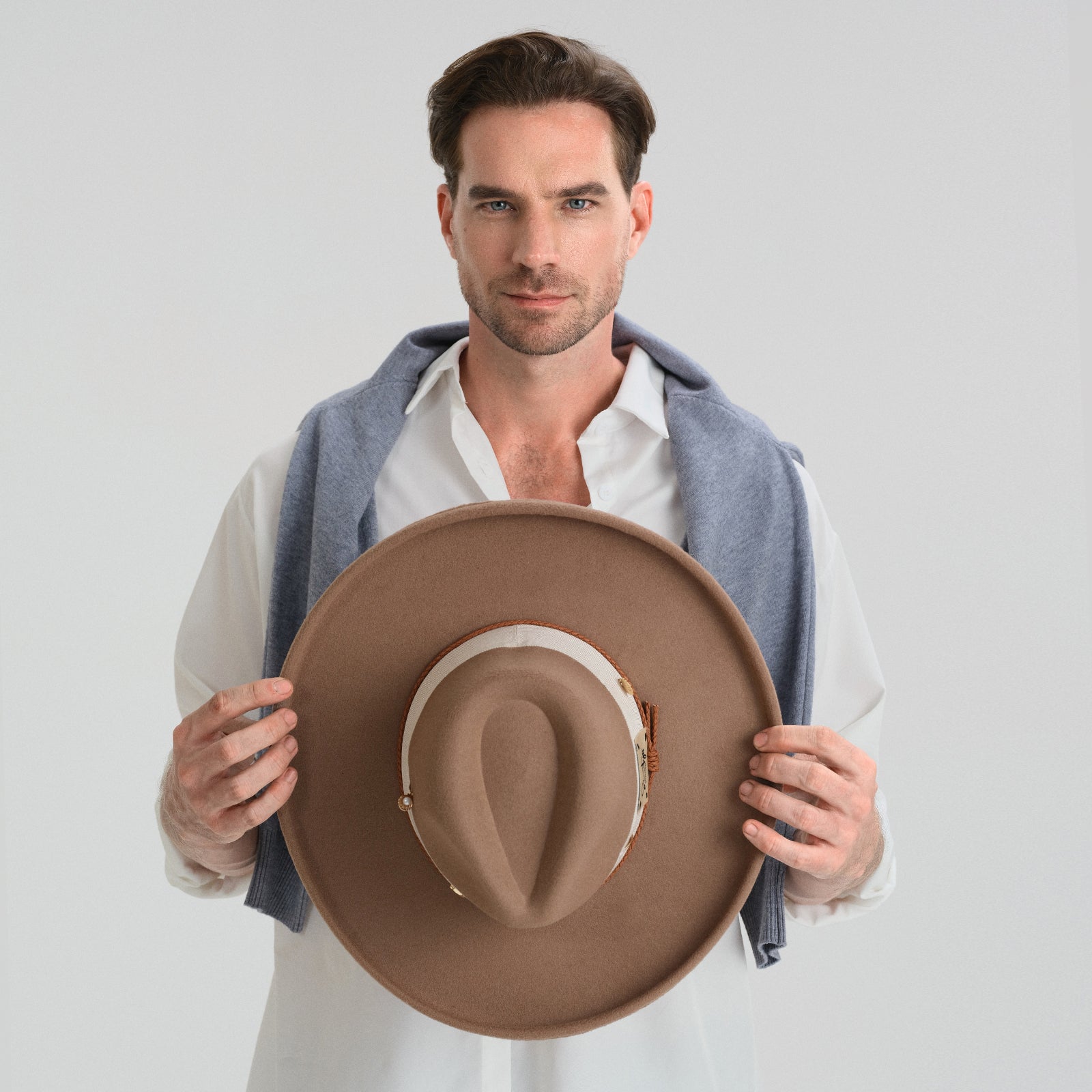 Wholesale Unisex Polyester Fedora Hat with Upturned Brim and UPF 50+ Sun Protection