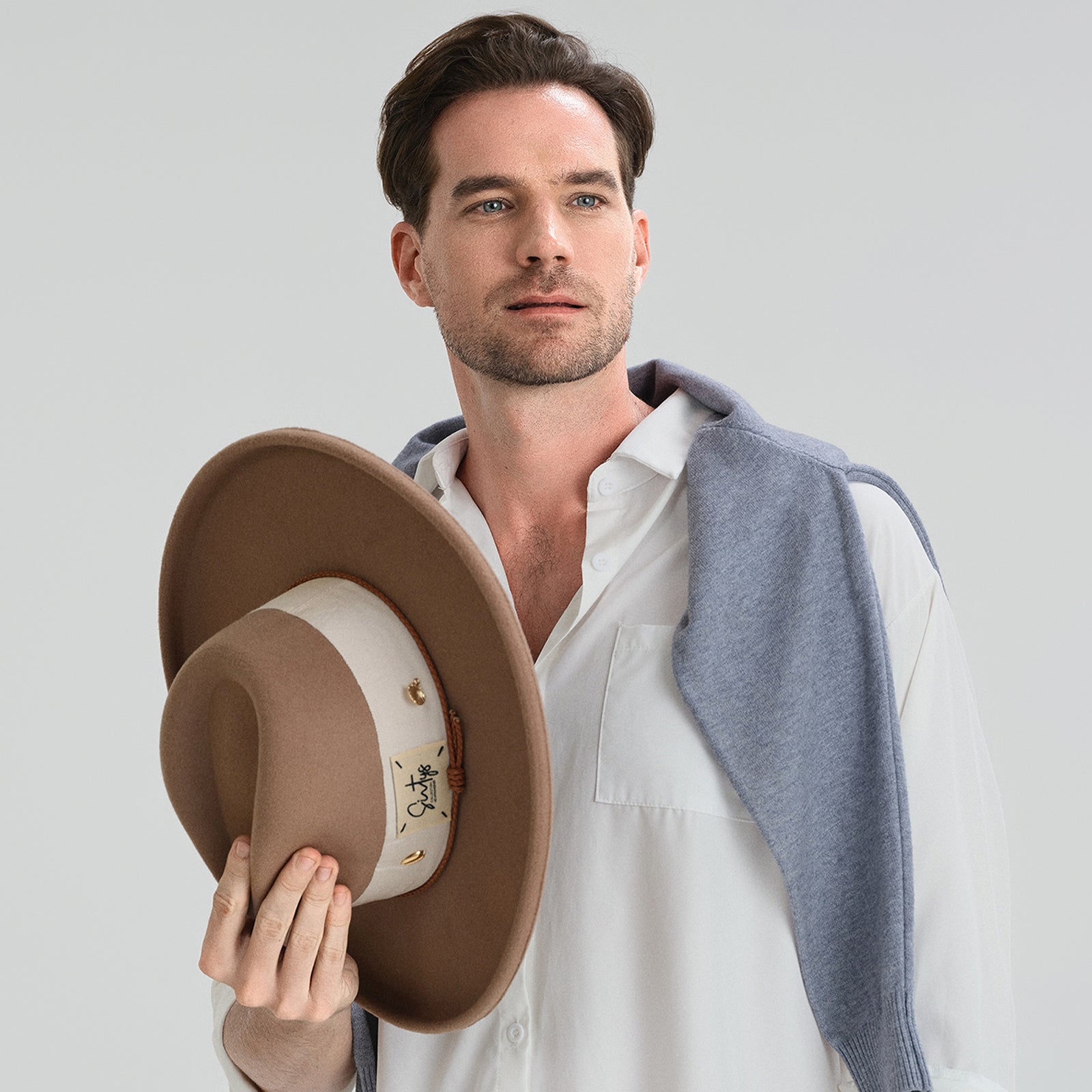 Wholesale Unisex Polyester Fedora Hat with Upturned Brim and UPF 50+ Sun Protection