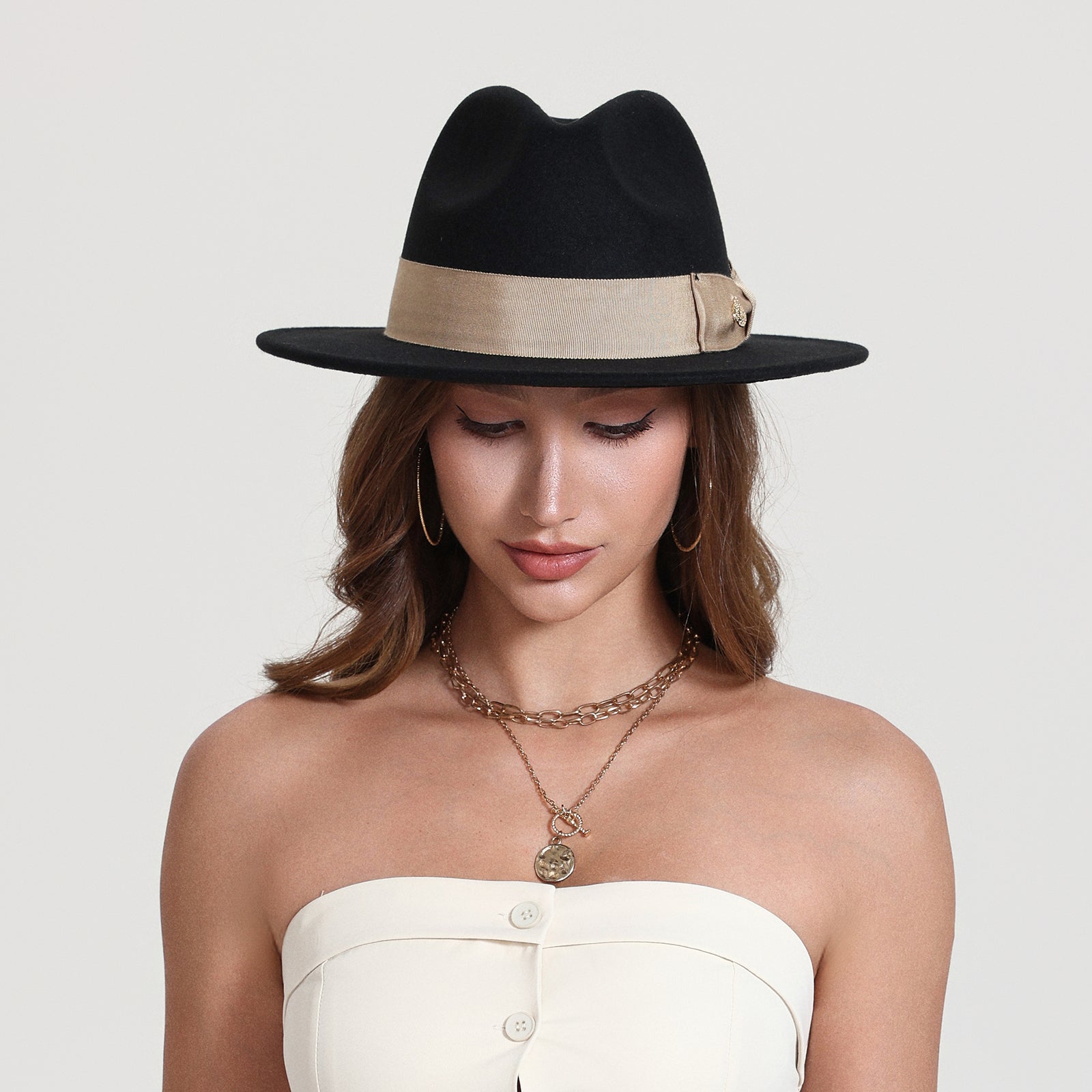 Wholesale Unisex Polyester Fedora Hat with  Flat Brim and UPF 50+ Sun Protection